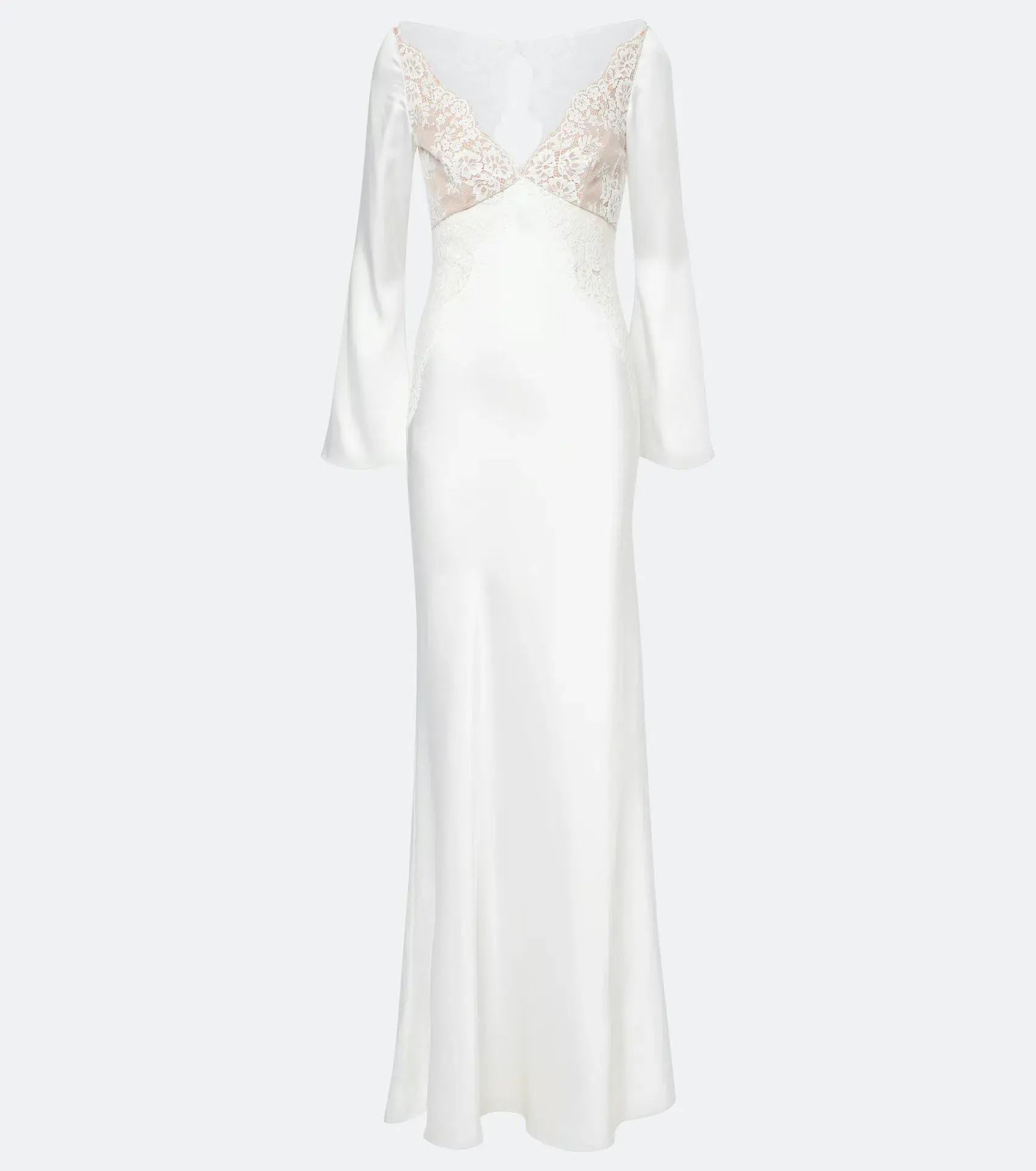 Self-Portrait x Christopher Kane Lace Trimmed Satin Gown White Size 10 - Image 6