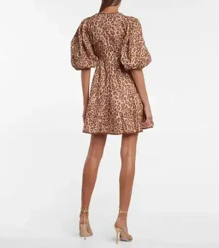 Zimmermann Concert Day Mini Dress Leopard Print Size 0 Au 8  - Image 3