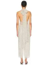 Helsa The Scarf Silk Chiffon Midi Dress Polka Dot Size 6 - Image 3