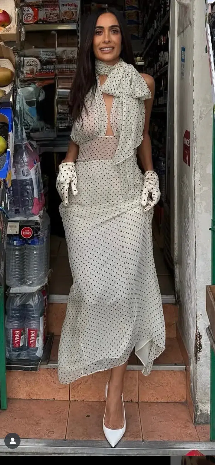 Helsa The Scarf Silk Chiffon Midi Dress Polka Dot Size 6 - Image 9