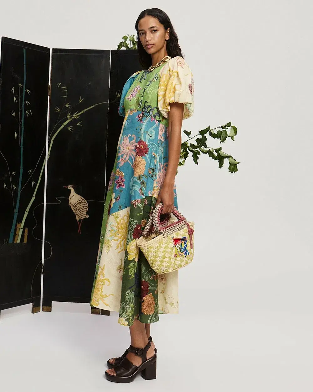 Alemais Avery Spliced Midi Dress Multi Print Size 16 - Image 3