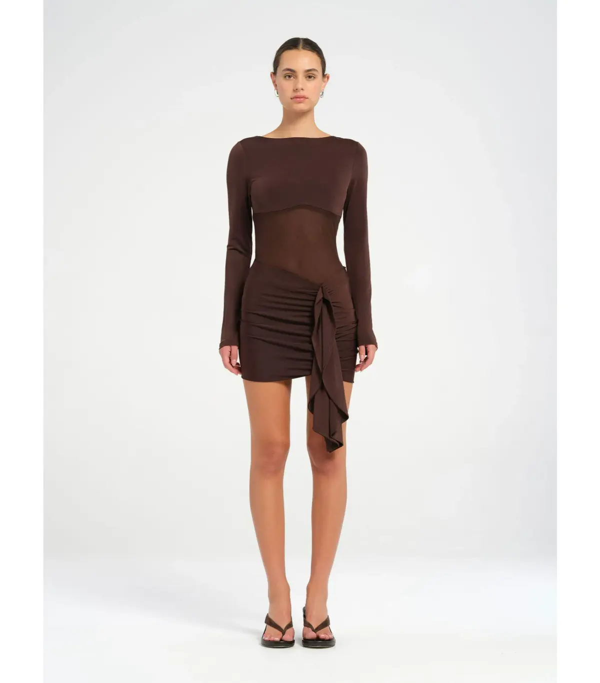 Benni Juni Mini Dress Chocolate Size AU 6 - Image 1