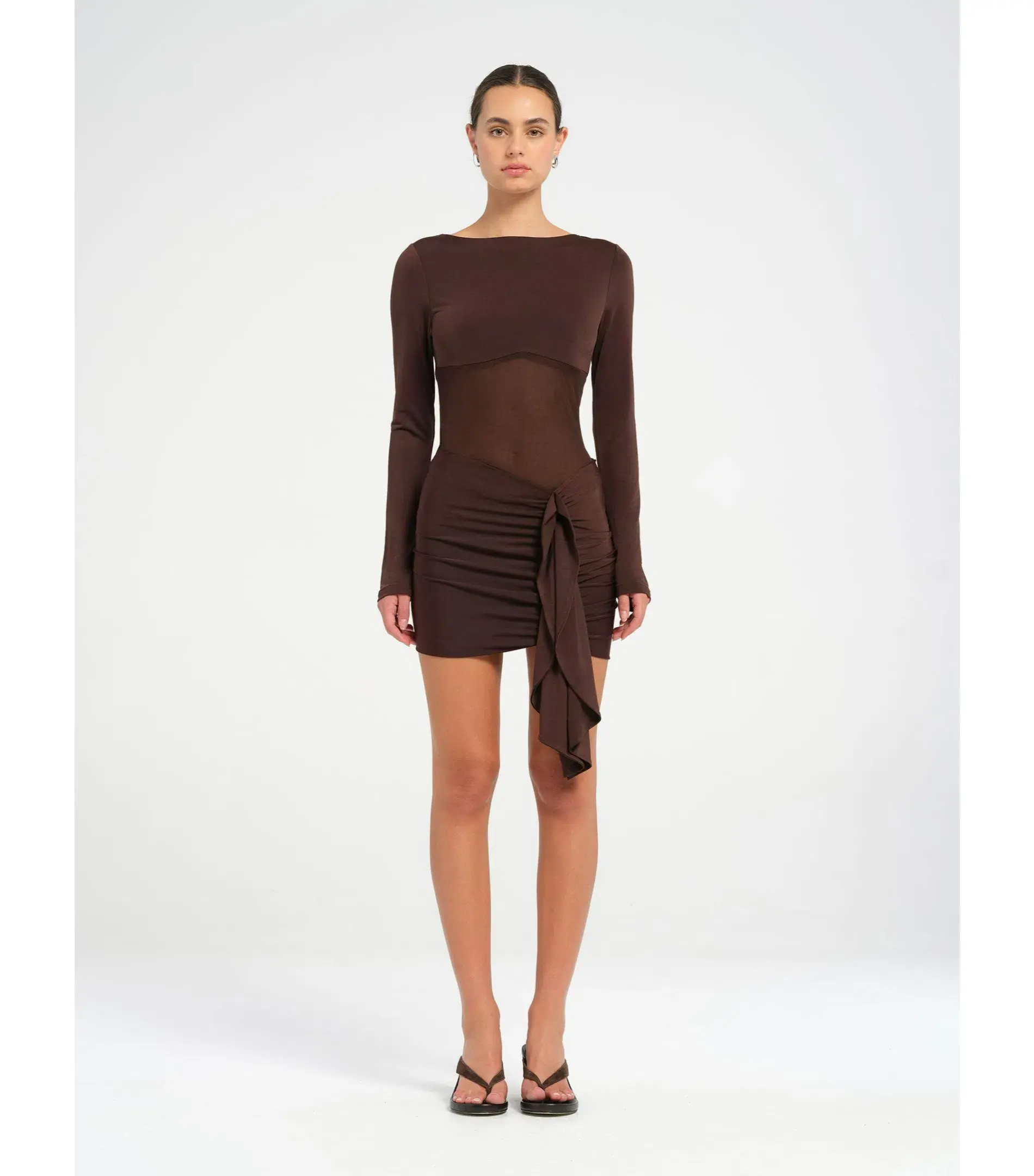 Benni Juni Mini Dress Chocolate Size AU 6 - Image 1