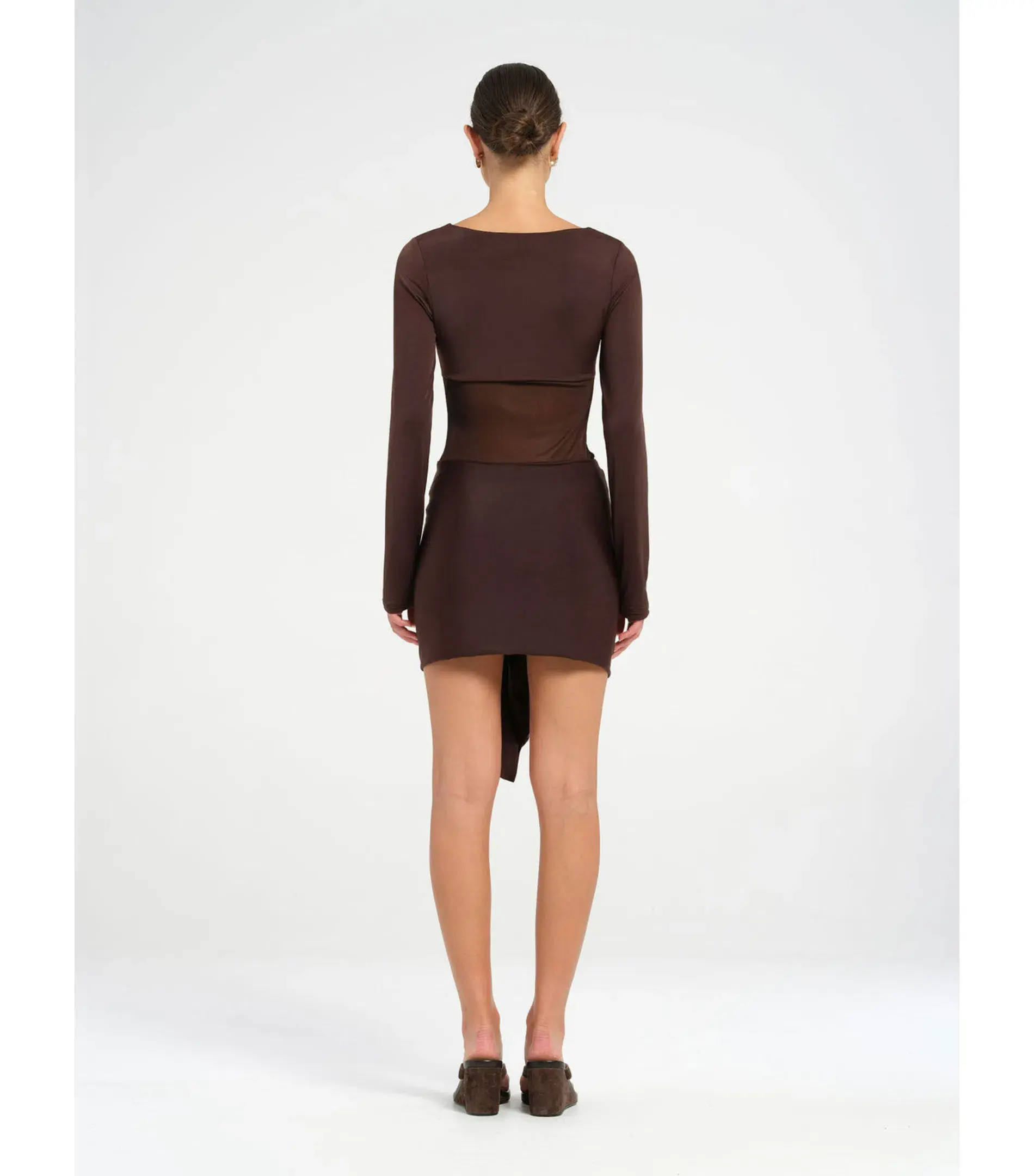Benni Juni Mini Dress Chocolate Size AU 6 - Image 3