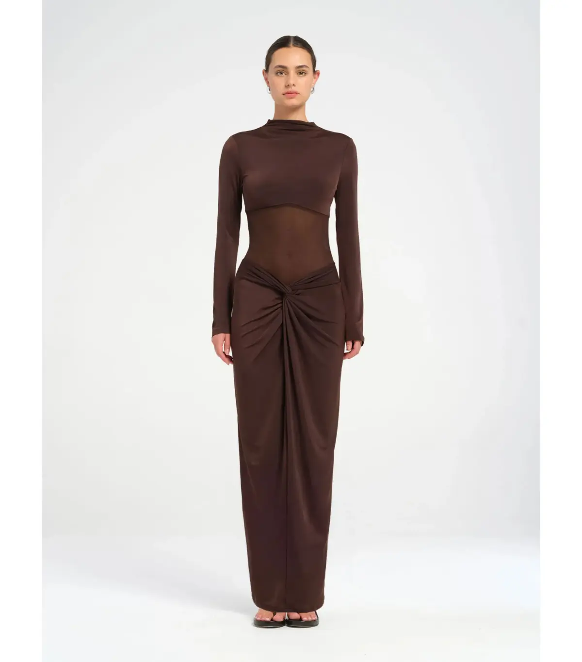 Benni Dora Maxi Dress Chocolate Size 8 - Image 1