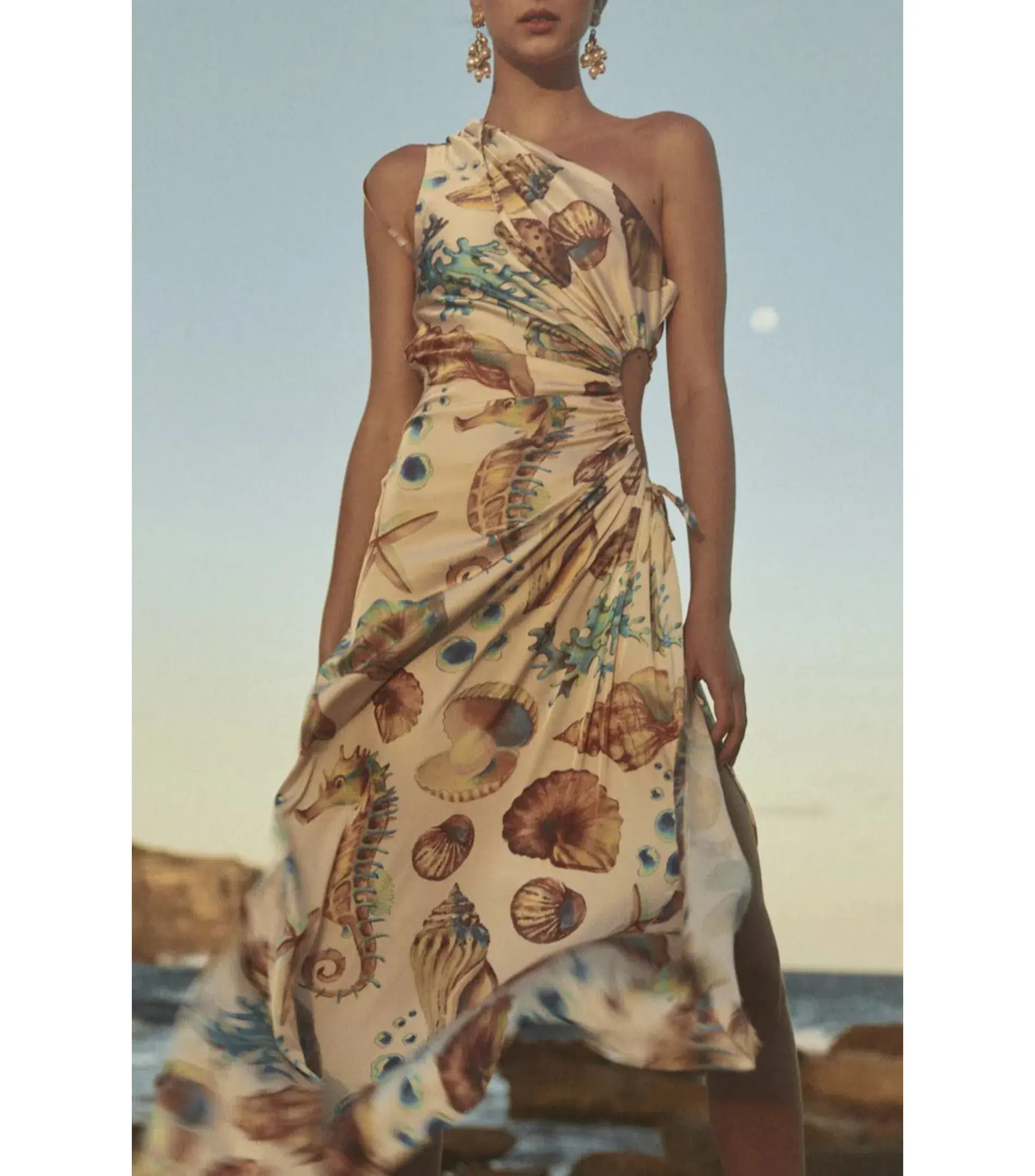 Sonya Moda Nour Seashell Maxi Dress Print Size AU 6 - Image 3