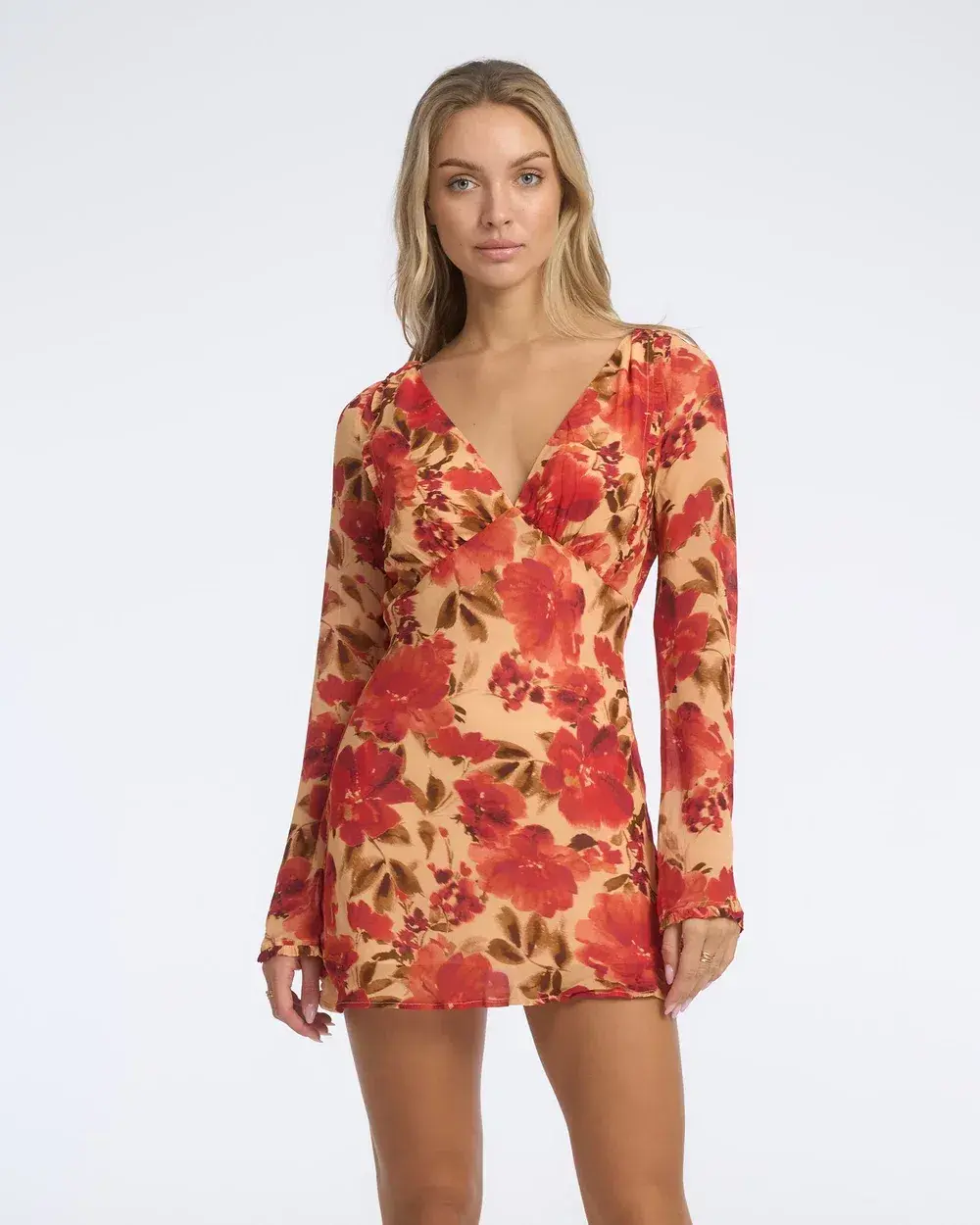 Isabelle Quinn Evelyn Mini Dress in Camellia Floral Print Size AU 8 for rent on The Volte - main image
