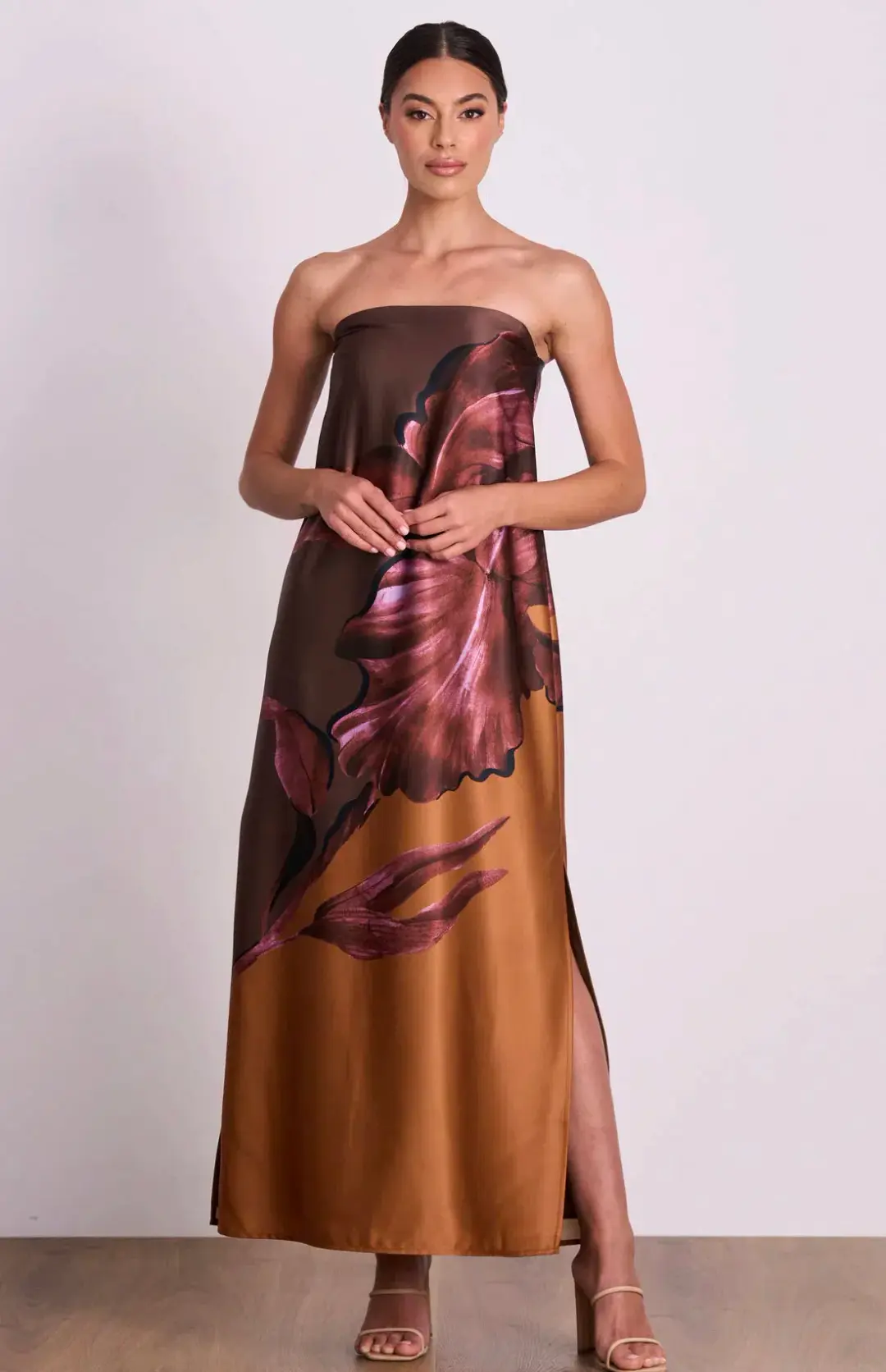 Pasduchas Moon Flower Column Midi Dress Fudge Size 8 for rent on The Volte - main image