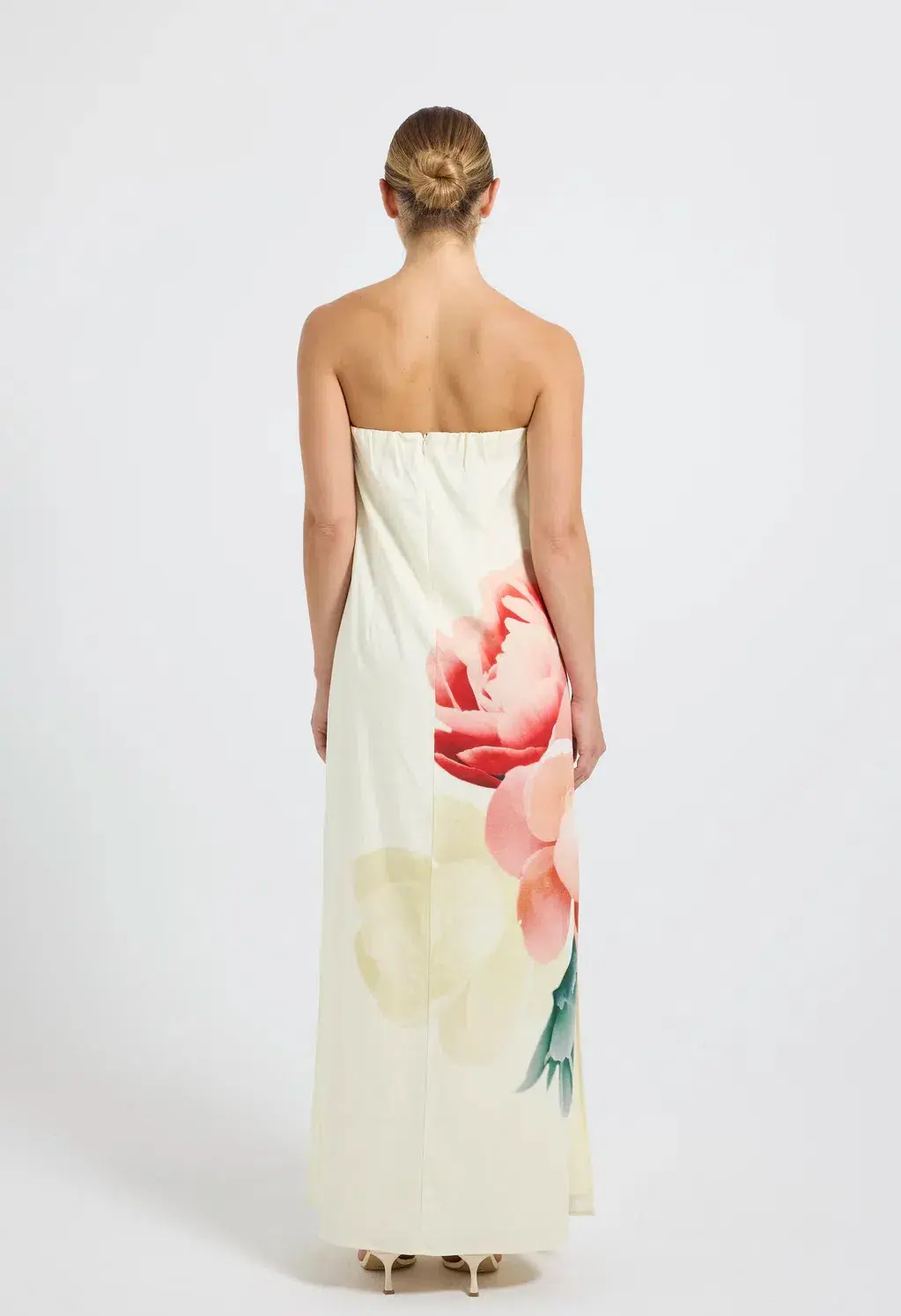 Pasduchas Nostalgia Strapless Maxi Dress Cream Size 8 for rent on The Volte - main image
