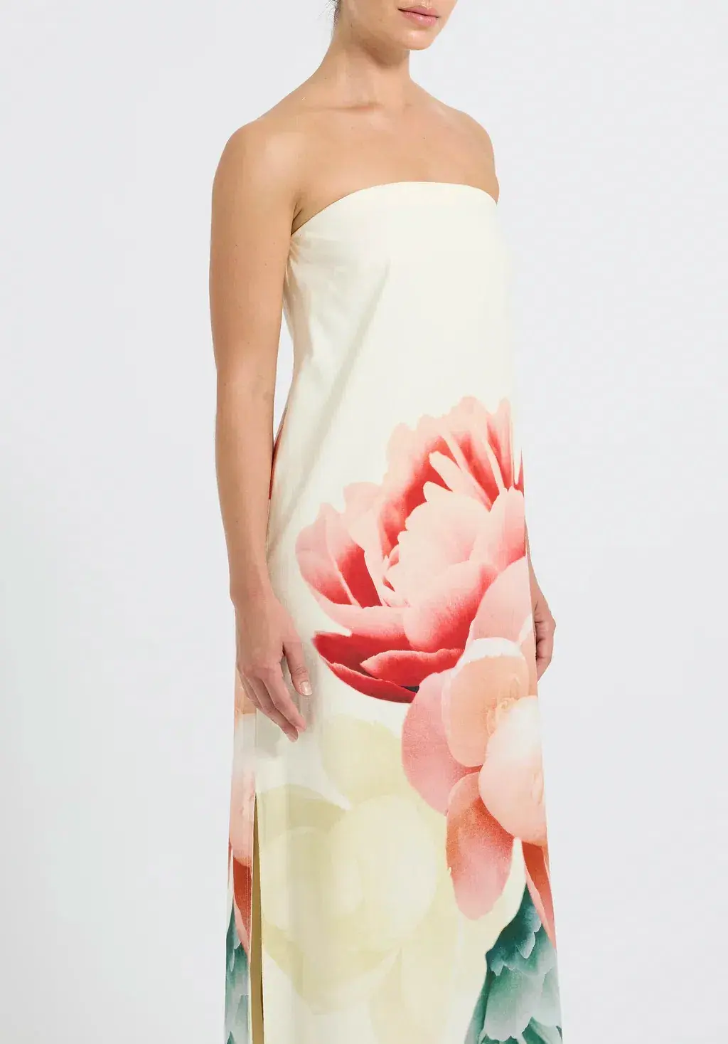Pasduchas Nostalgia Strapless Maxi Dress Cream Size 8 for rent on The Volte - main image