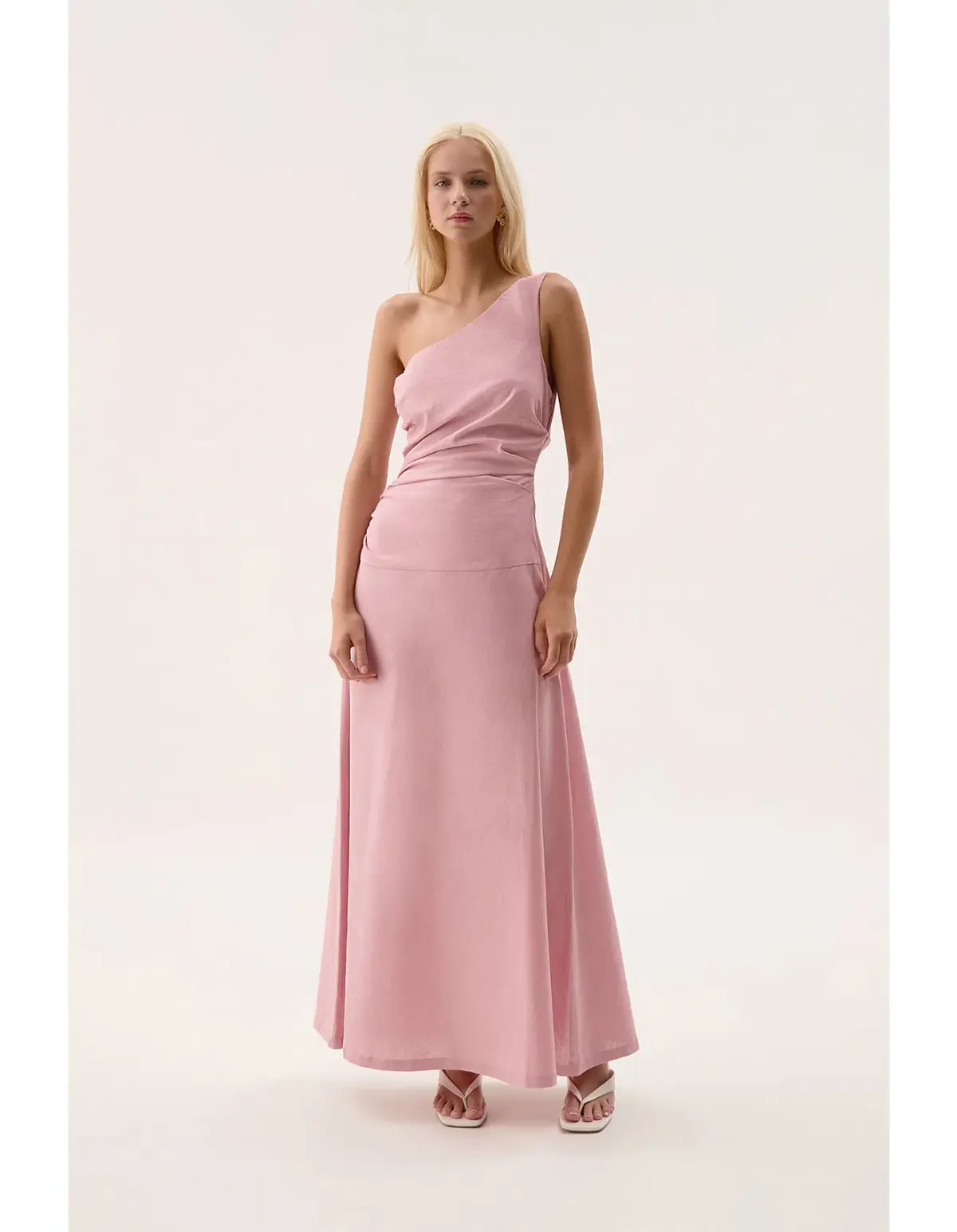 Aje Daze One Shoulder Maxi Dress in Dusty Pink Size AU 8 - Image 1