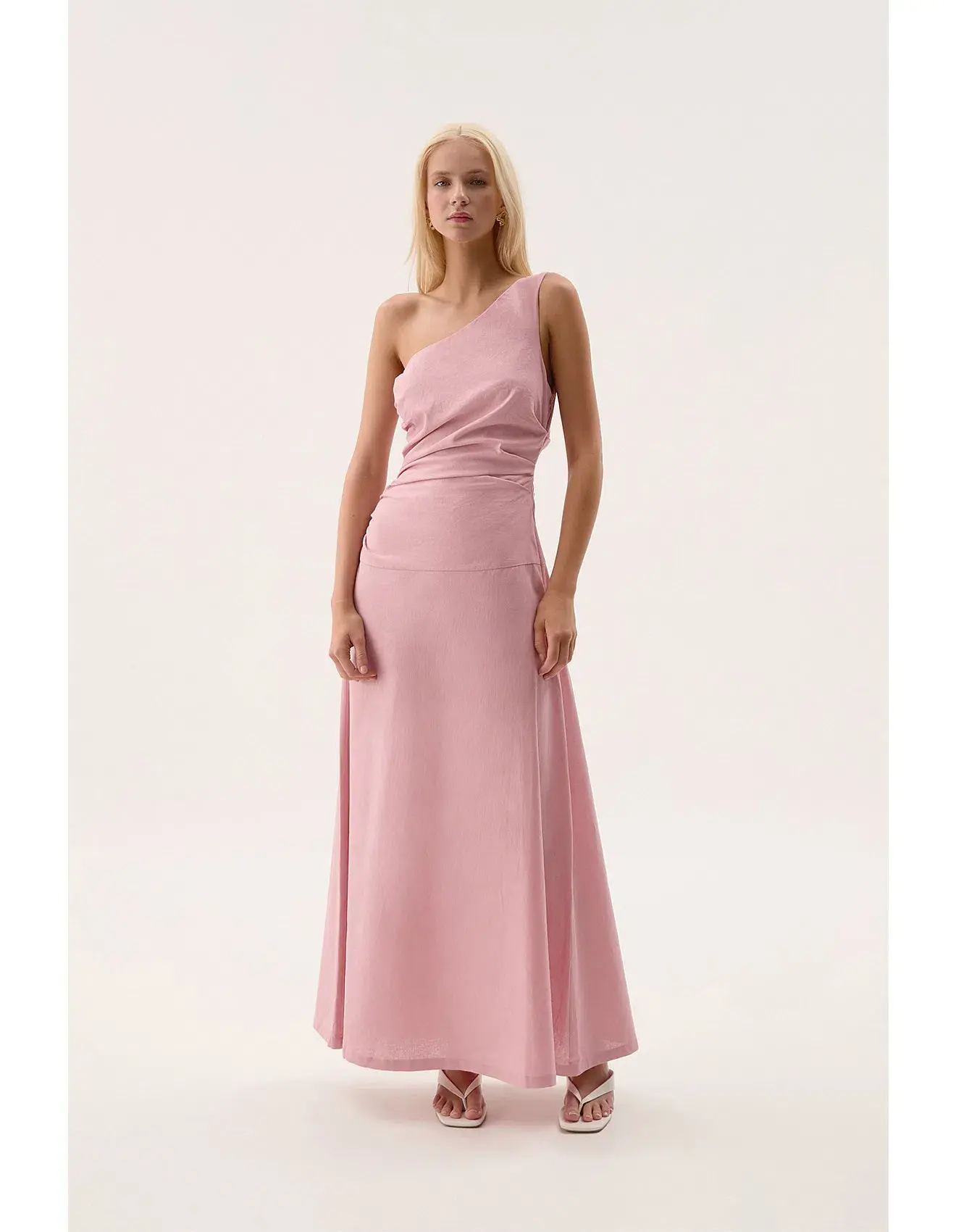 Aje Daze One Shoulder Maxi Dress in Dusty Pink Size AU 8 - Image 1