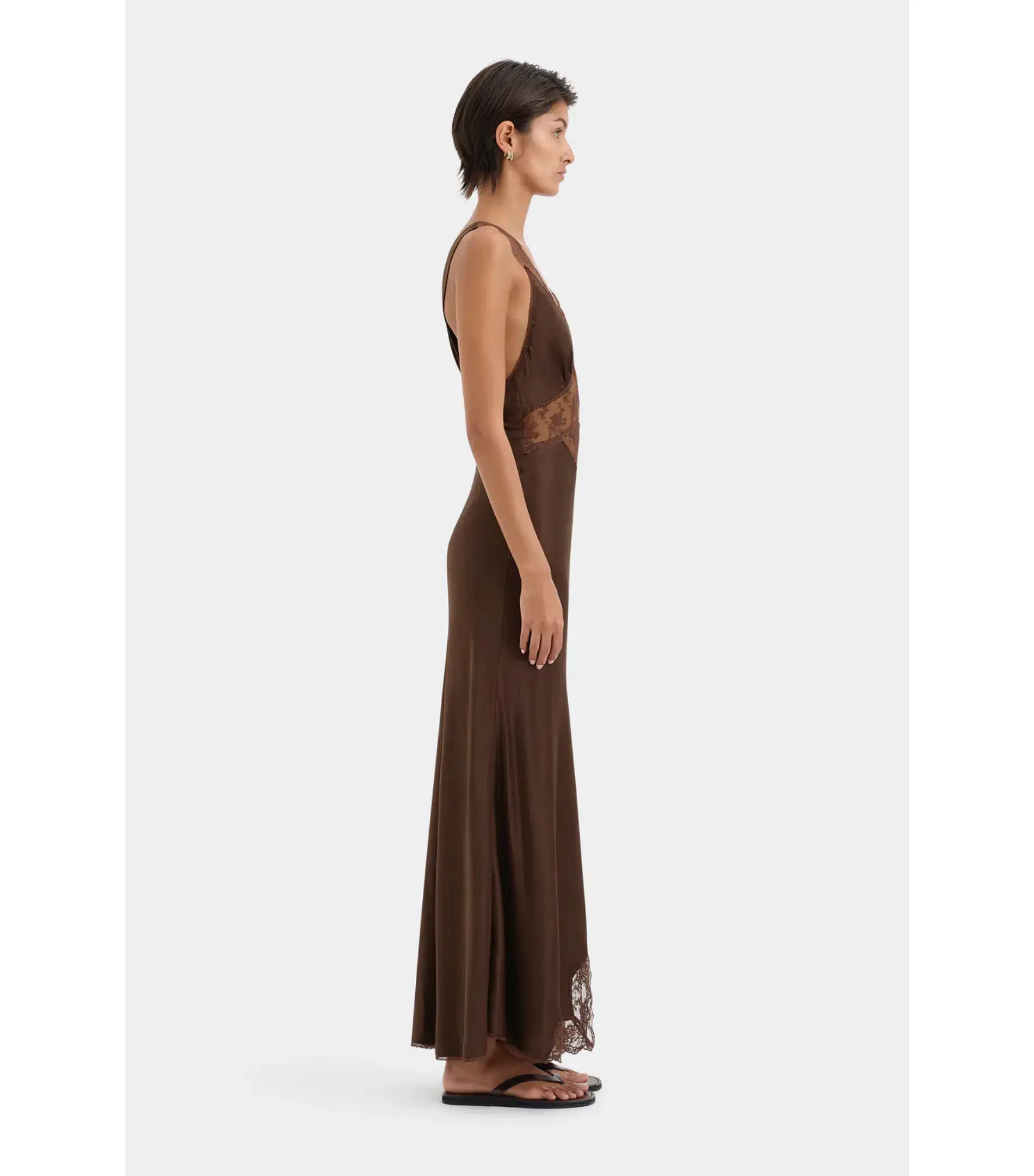Sir the Label Aries Cut Out Dress Chocolate Size 3 / AU 12 - Image 2