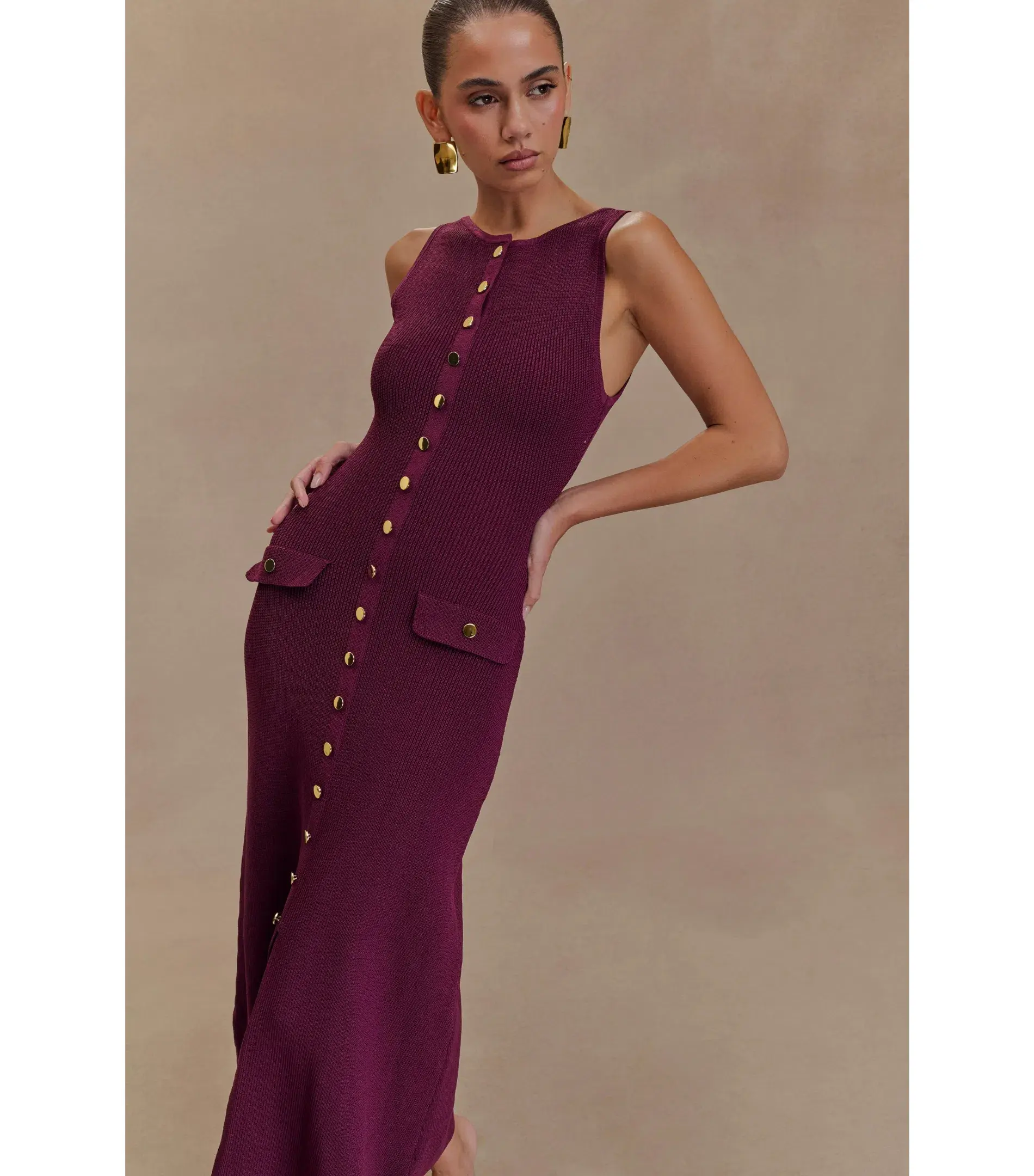 Meshki Sawyer Sleeveless Buttoned Maxi Dress Plum Size XXS / AU 4 - Image 2