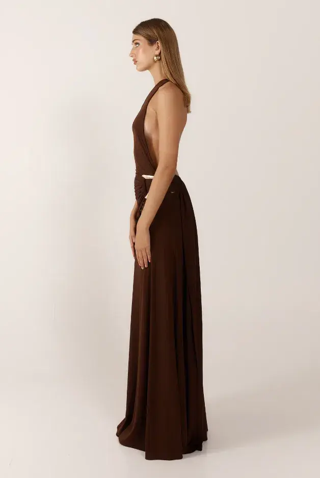 Ance Gria Gaia Gown Brown Size 8 for rent on The Volte - main image