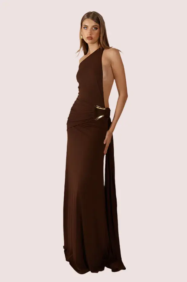 Ance Gria Gaia Gown Brown Size 8 - Image 1