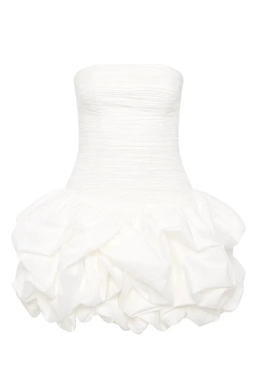 Aje Violette Bubble Hem Mini Dress White Size 10 - Image 4
