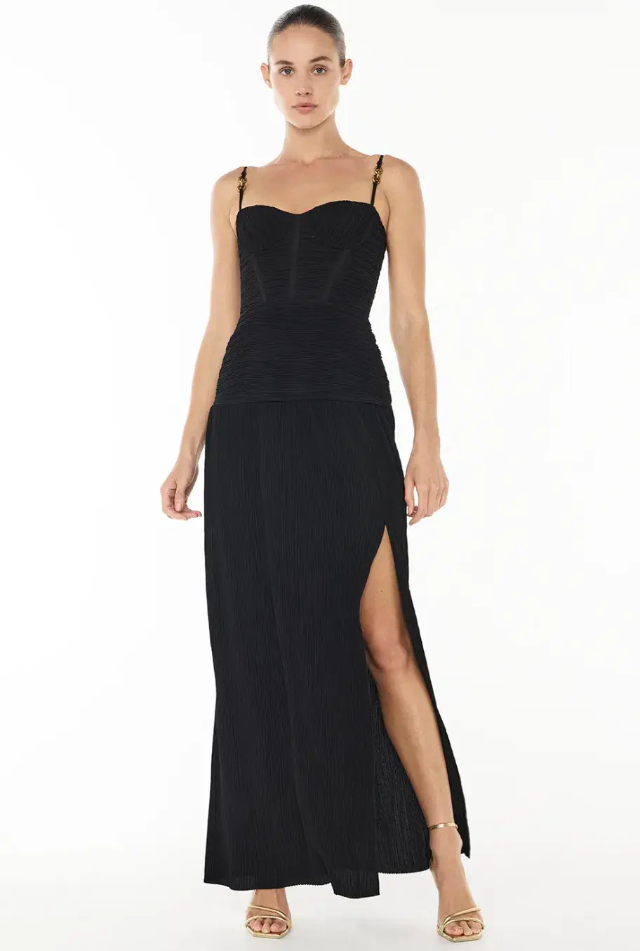 Manning Cartell Double Time Pleat Dress in Black Size AU 14 - Image 1