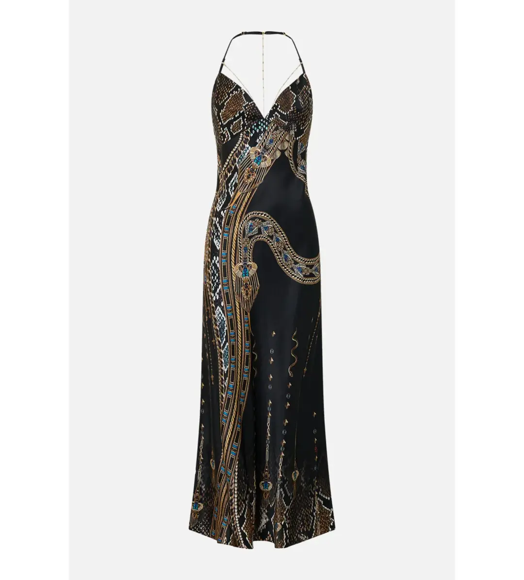 Camilla Chain Detail Slip Dress in Call Me Cleopatra Size  for rent on The Volte - main image