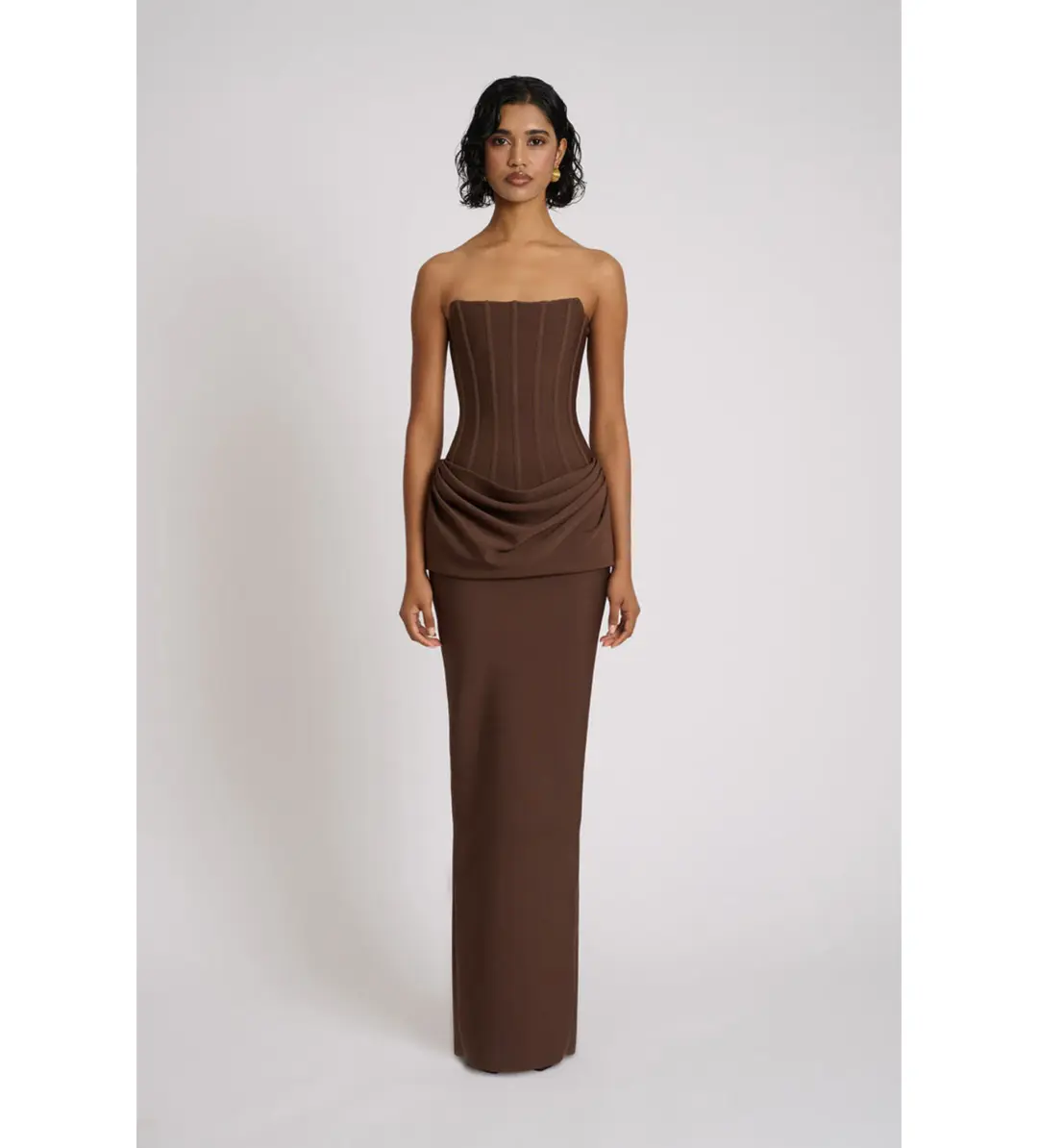 Eliya the Label Hilda Gown Chocolate Size 6 for rent on The Volte - main image