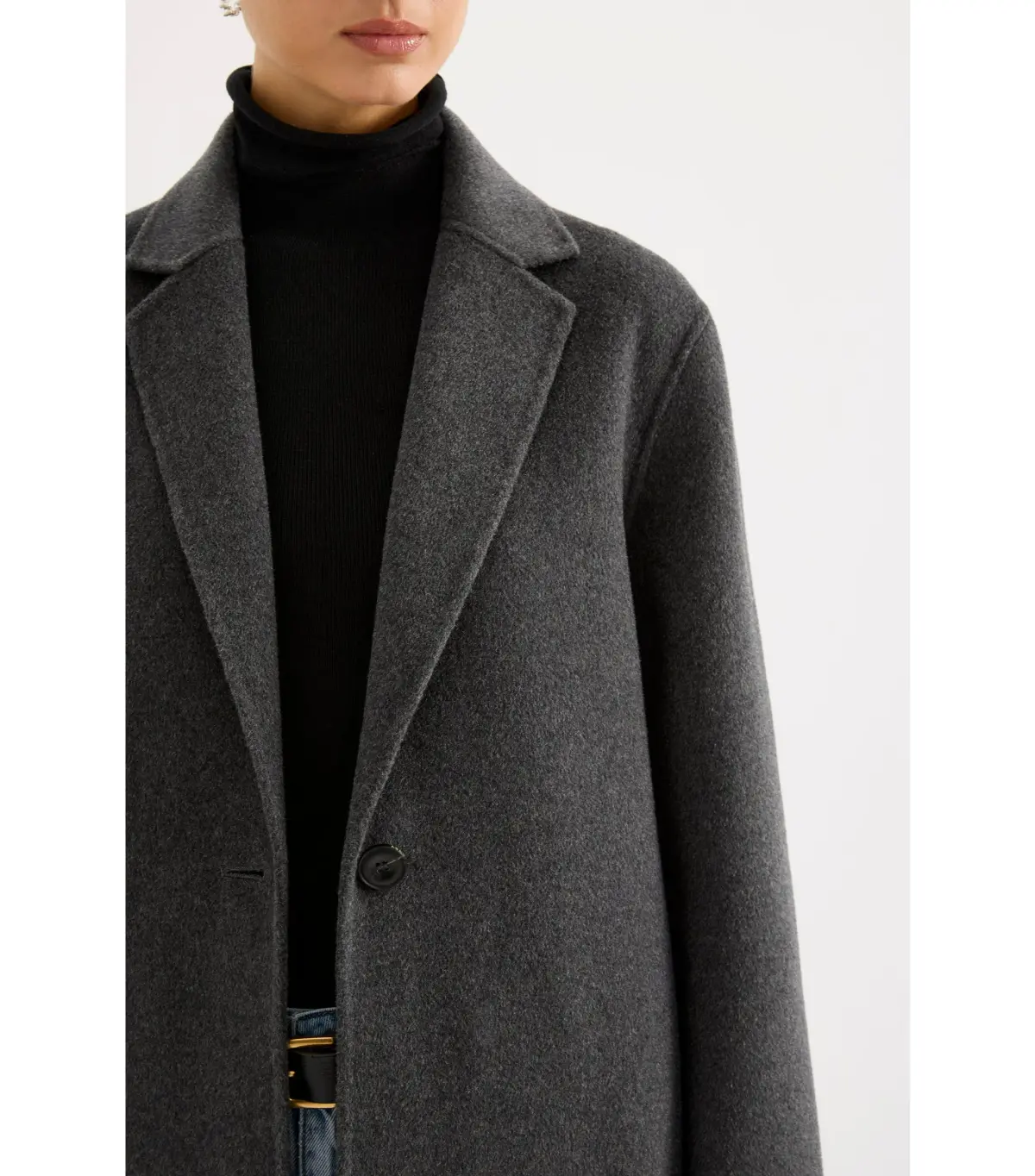 Nude Lucy Riley Wool Coat Charcoal Size XS / AU 6 - Image 2