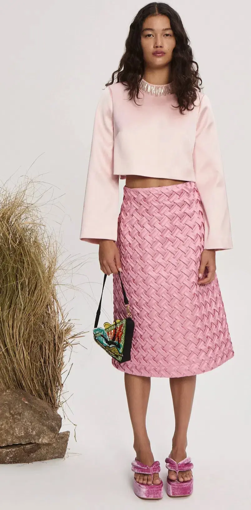 Alemais Inez Knee Length Skirt Pink Size AU 10 - Image 1