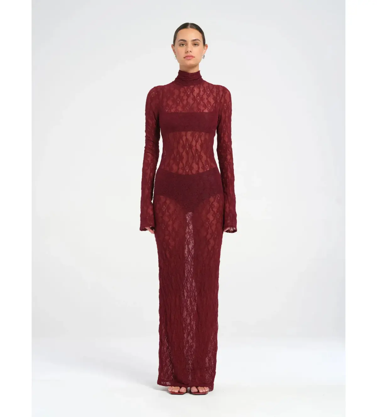 BENNI Dante Maxi Dress in Maroon Size 8 - Image 2