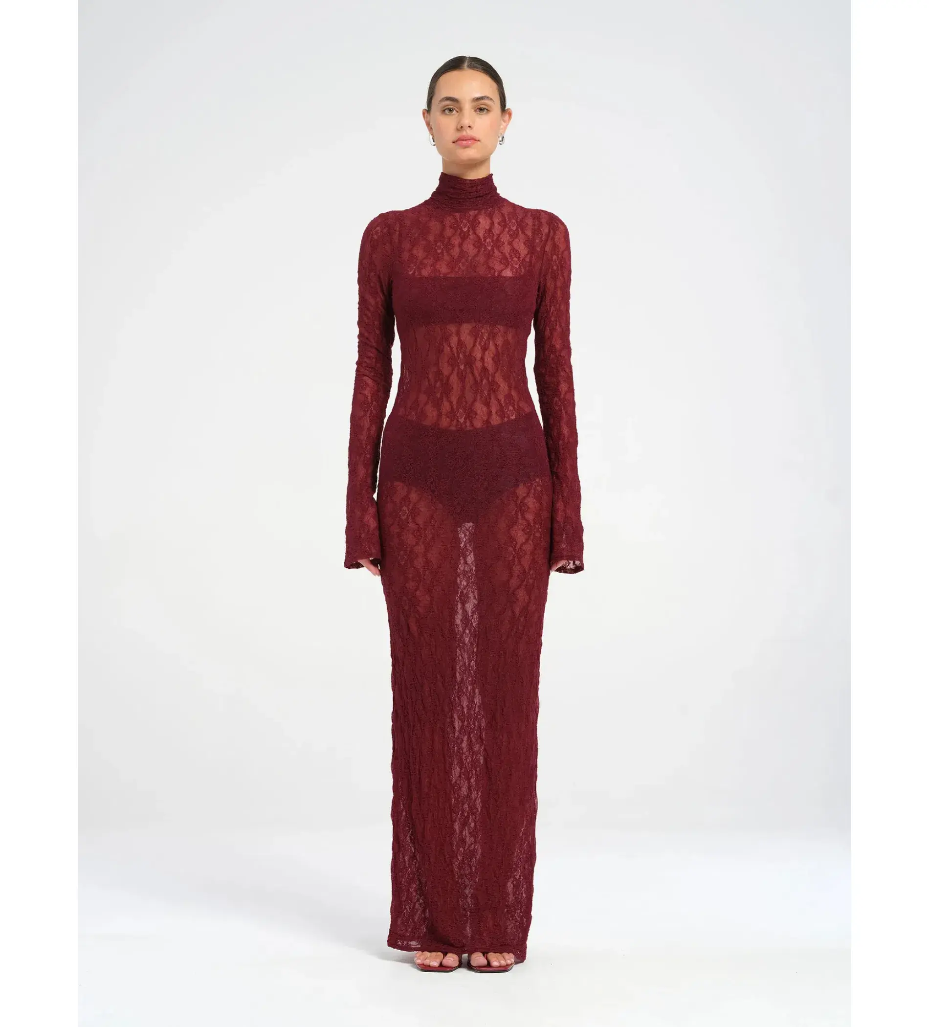 BENNI Dante Maxi Dress in Maroon Size 8 - Image 2