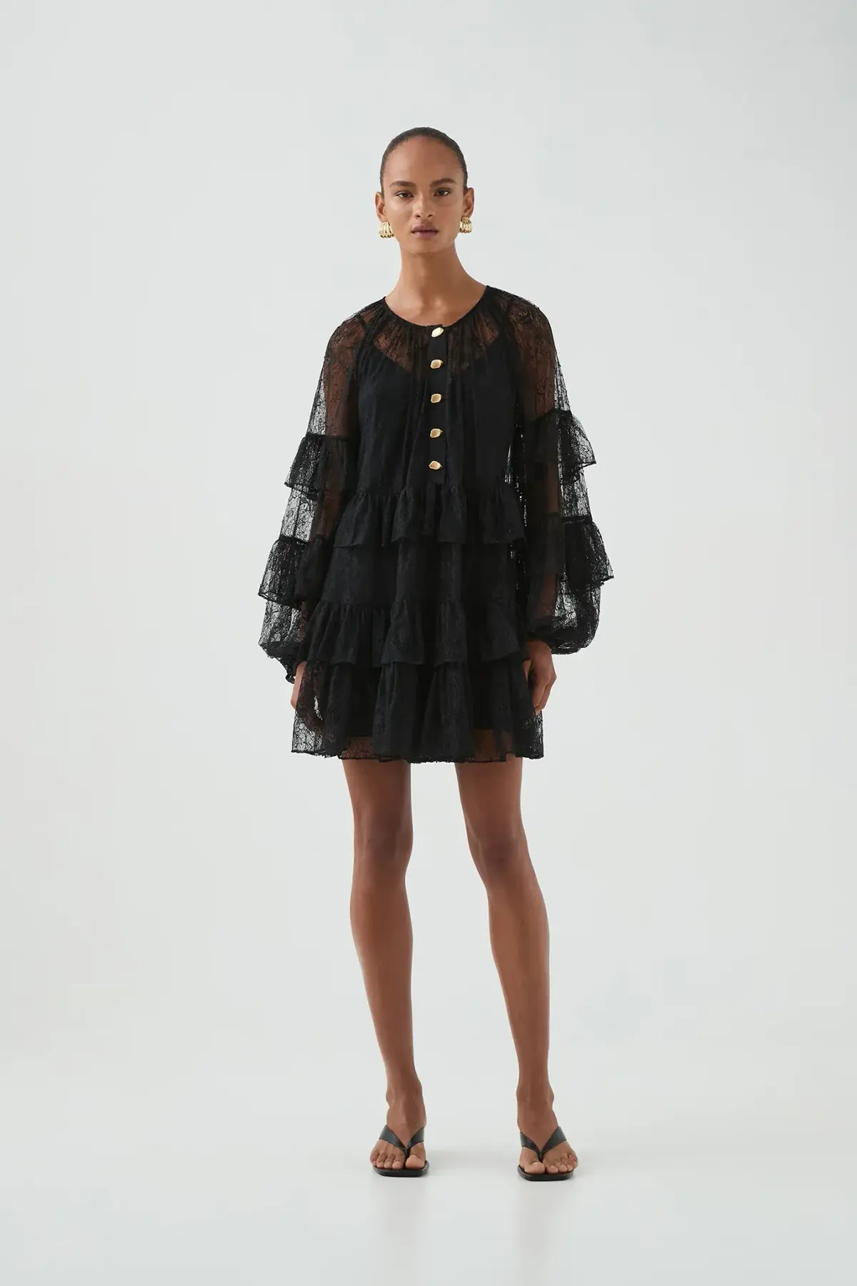 Aje Primrose Mini Dress Black Size 12/L - Image 1