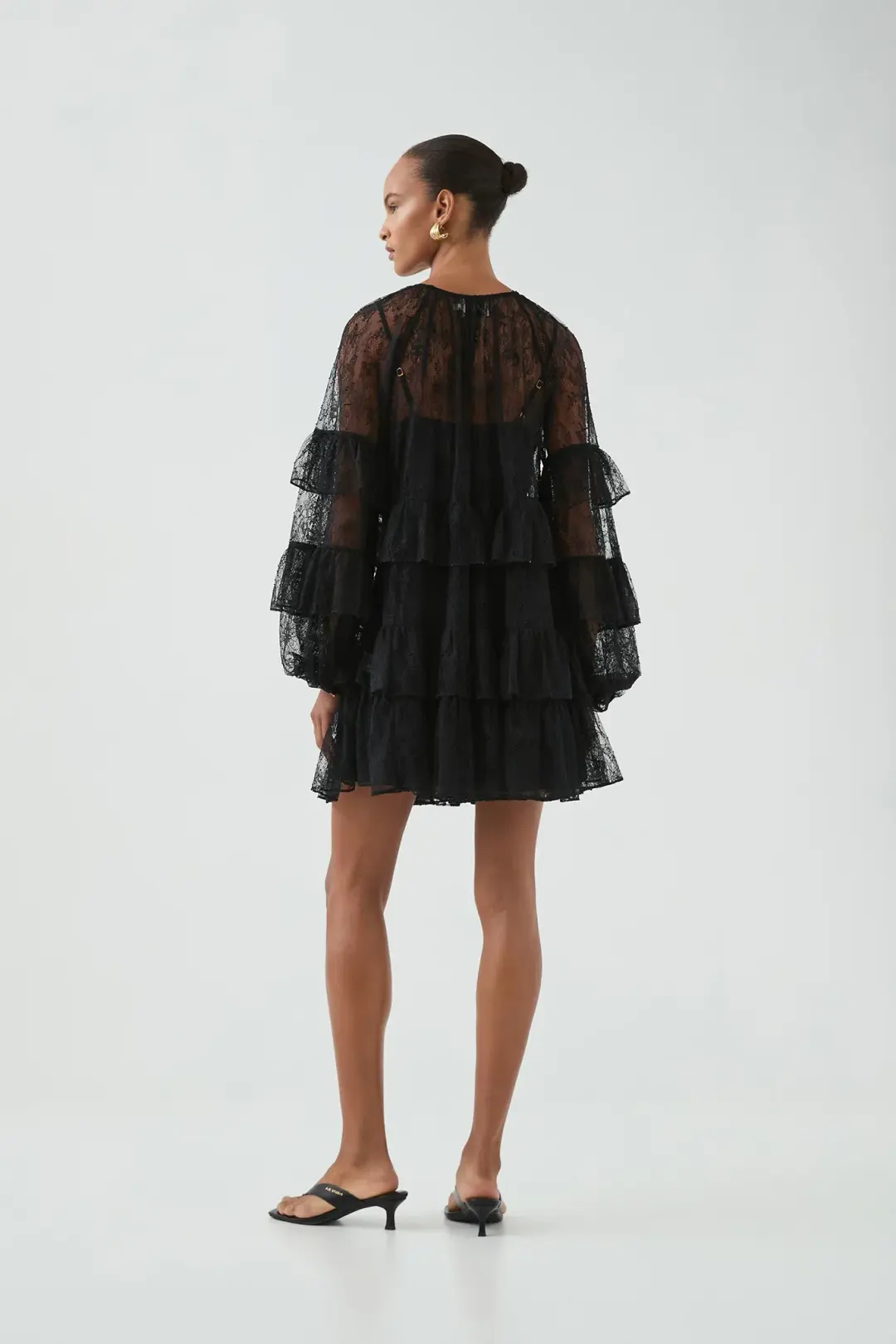 Aje Primrose Mini Dress Black Size 12/L for rent on The Volte - main image