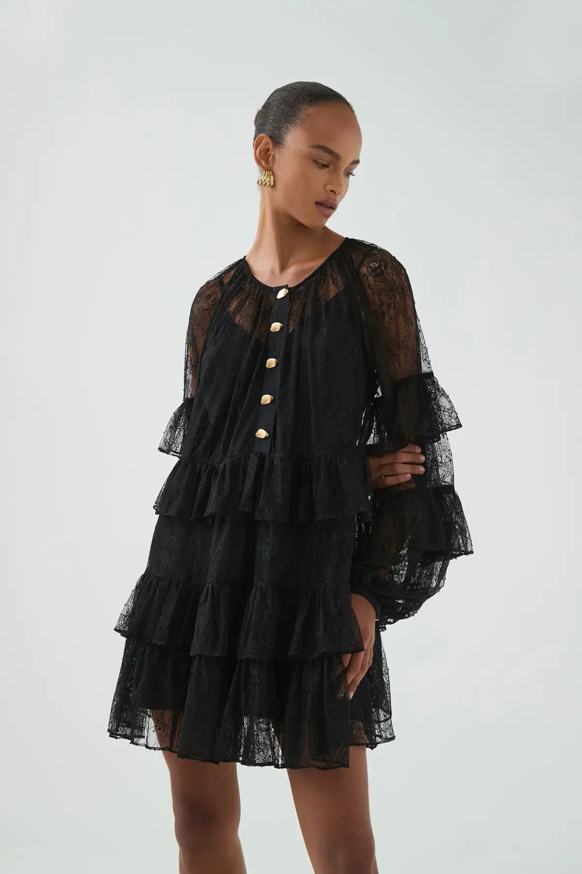 Aje Primrose Mini Dress Black Size 12/L - Image 2
