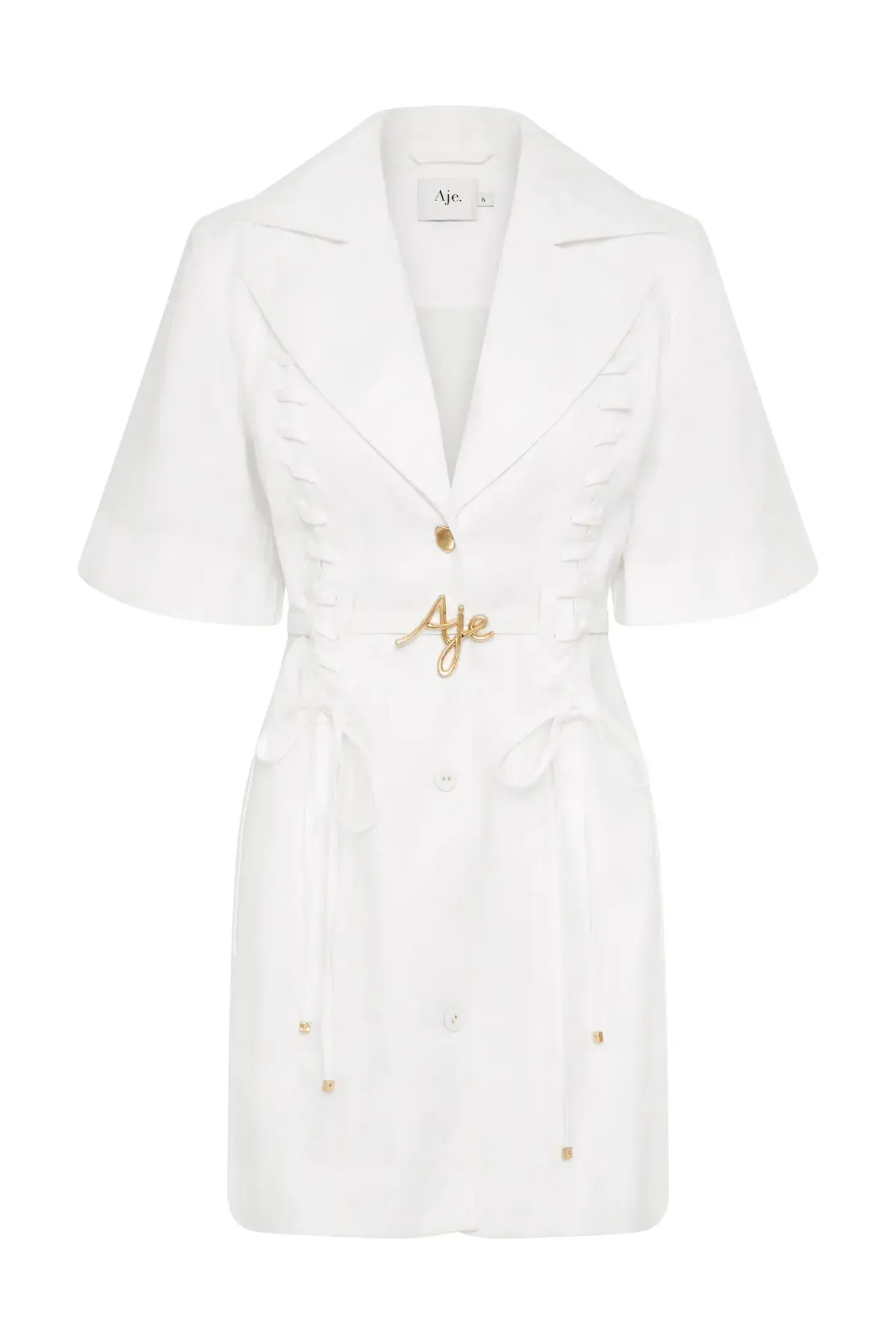 Aje Ana Mini Dress Ivory Size 12 - Image 5