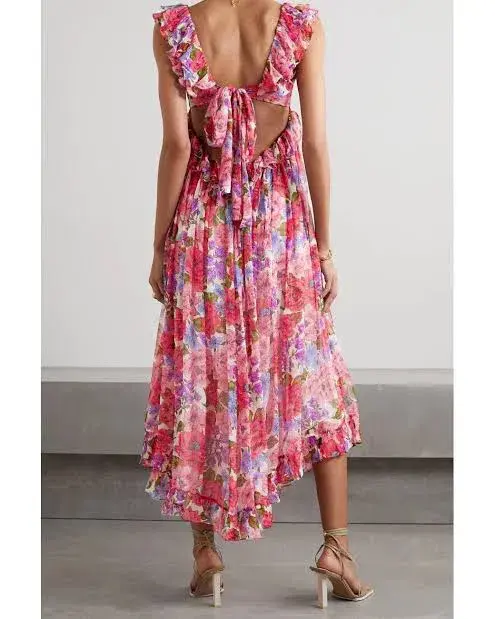 Zimmerman Poppy Frill Edge Midi Dress Size 1 - Image 3