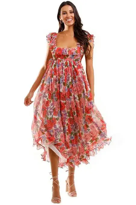 Zimmerman Poppy Frill Edge Midi Dress Size 1 - Image 1