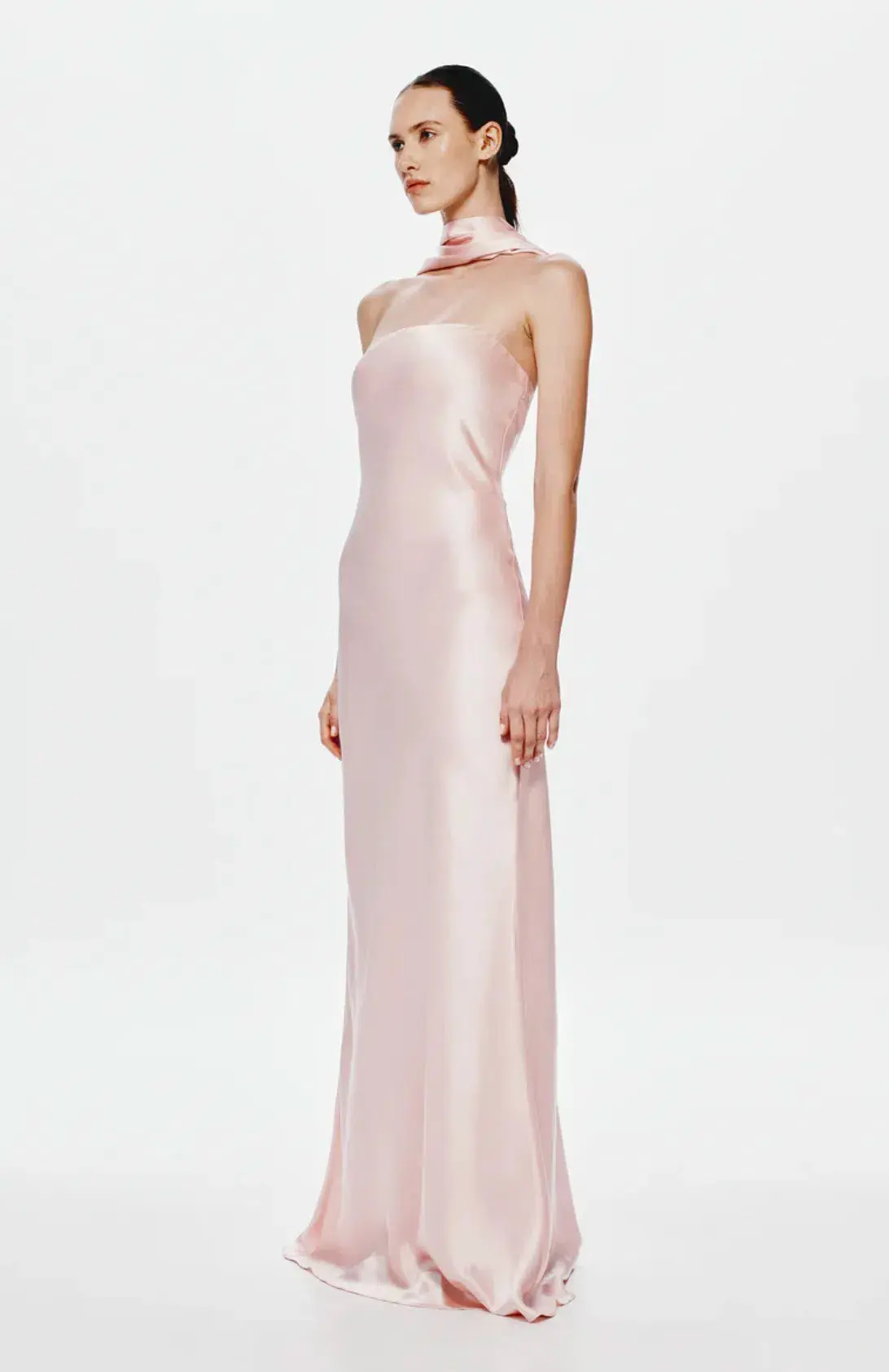 Misha Lilia Satin Maxi Dress in Rosewater Size 8/S - Image 2