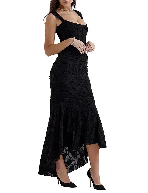 House of CB Cesca Corset Ruched Maxi Dress Black Size XS / AU 6 - Image 3