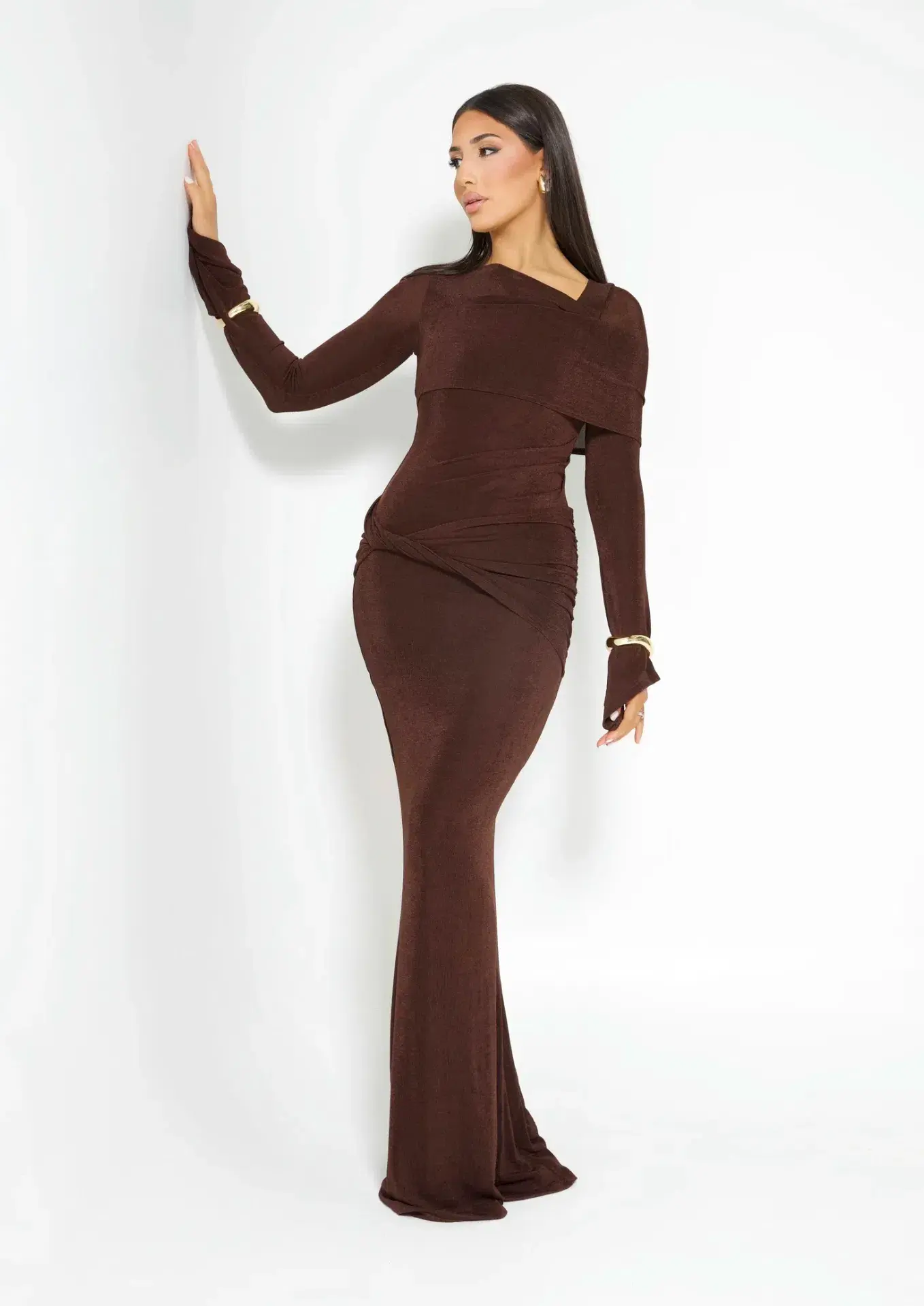 Alaía Muse Elira Maxi Dress Brown Size S / AU 8 - Image 1