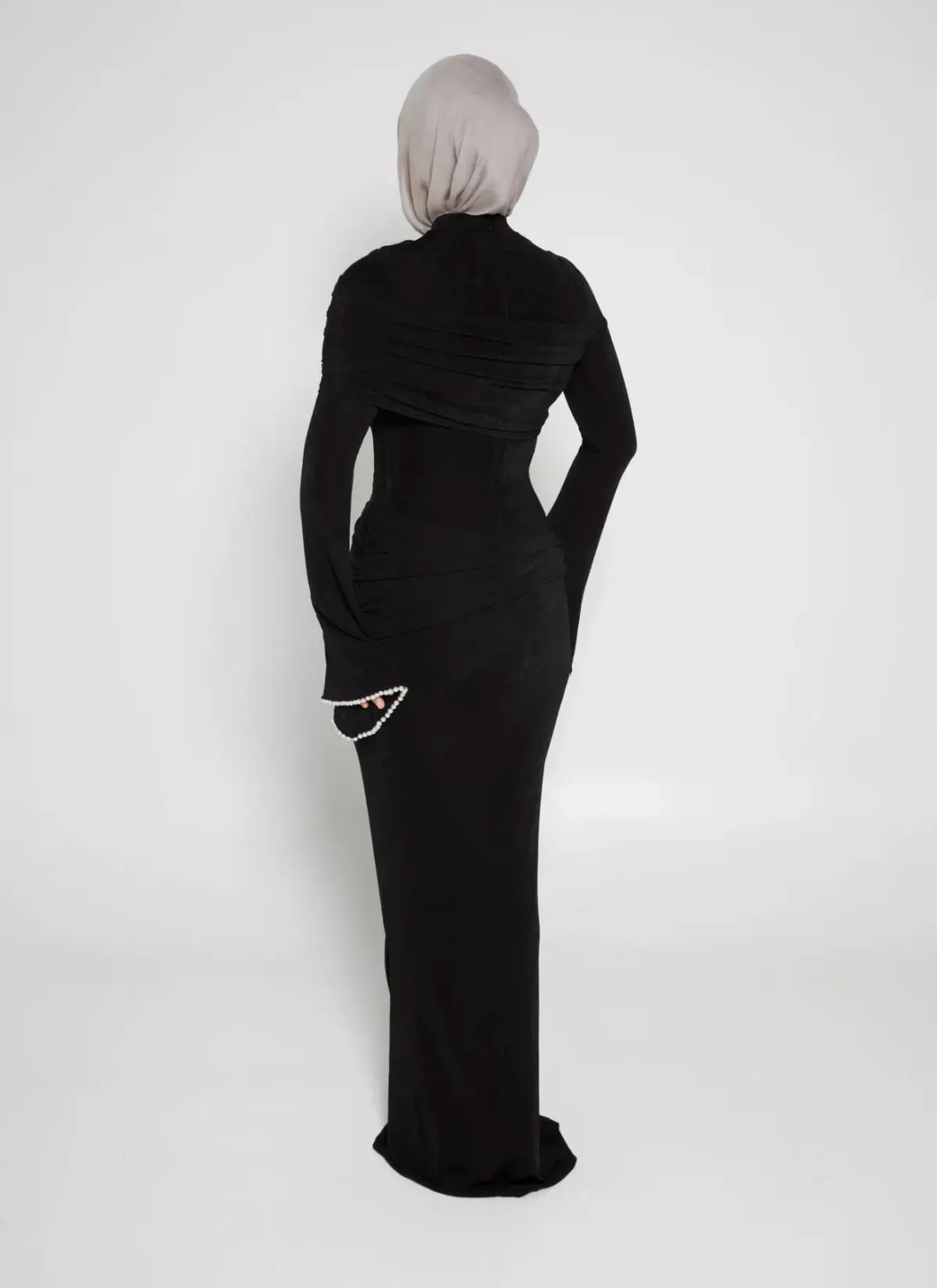 Alaía Muse Luna Pearl Sleeve Maxi Dress Black Size S / AU 8 - Image 4