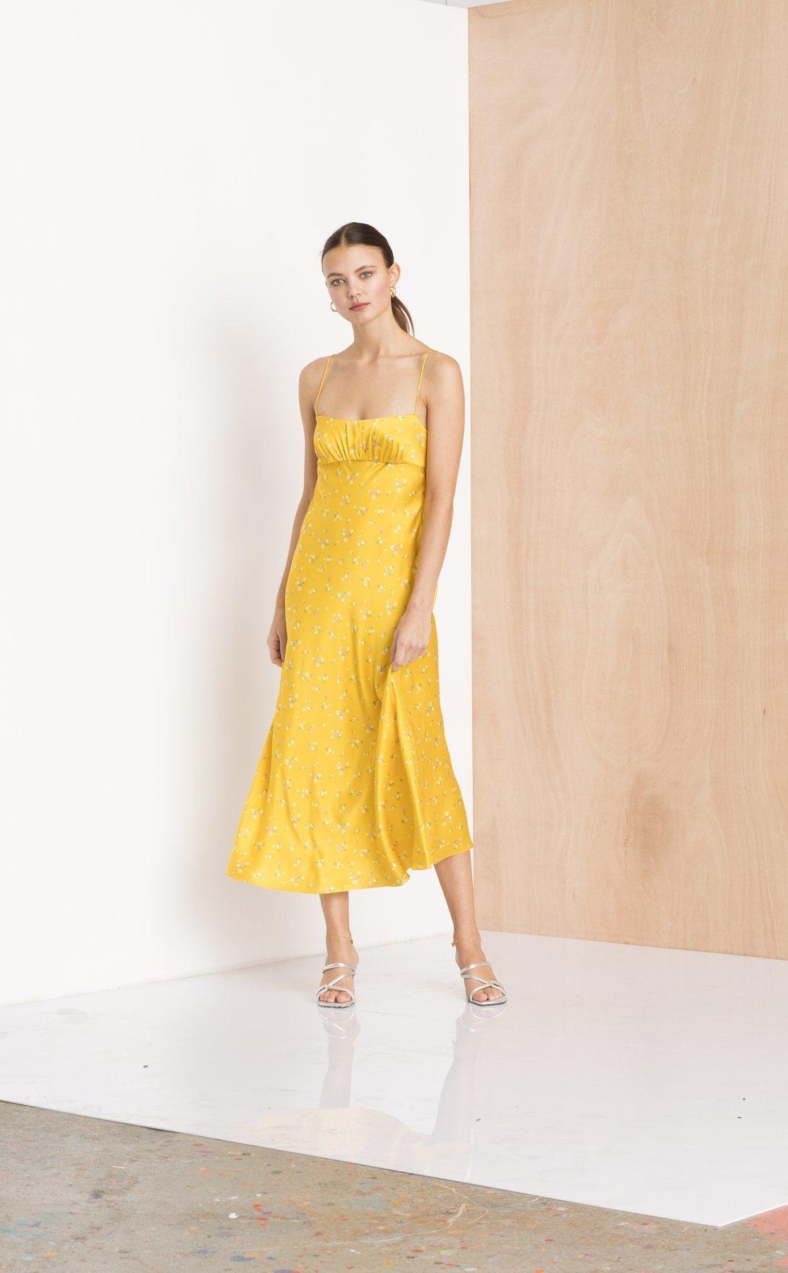Bec & Bridge Only In Paris Slip Dress Yellow Size 10 - Image 1