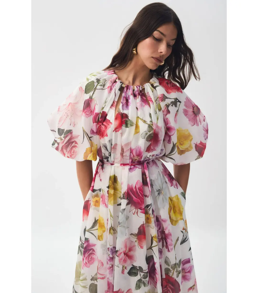 Aje Fleur Midi Dress in Collage Floral Size 8/S for rent on The Volte - main image