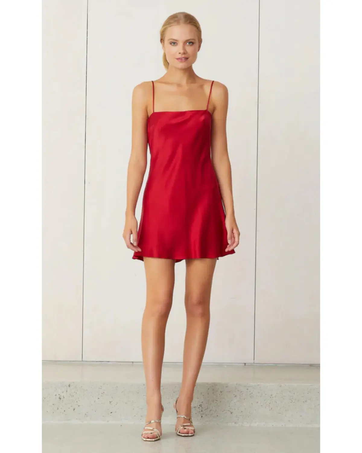 Bec & Bridge Classic Silk Mini Dress Crimson Size AU 8 - Image 1