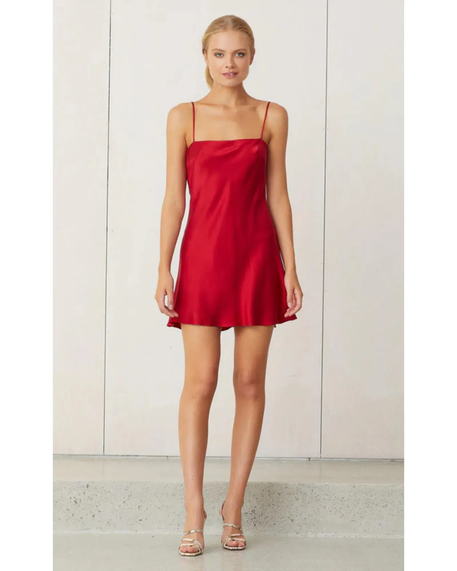 Bec & Bridge Classic Silk Mini Dress Crimson Size AU 8 - Image 1