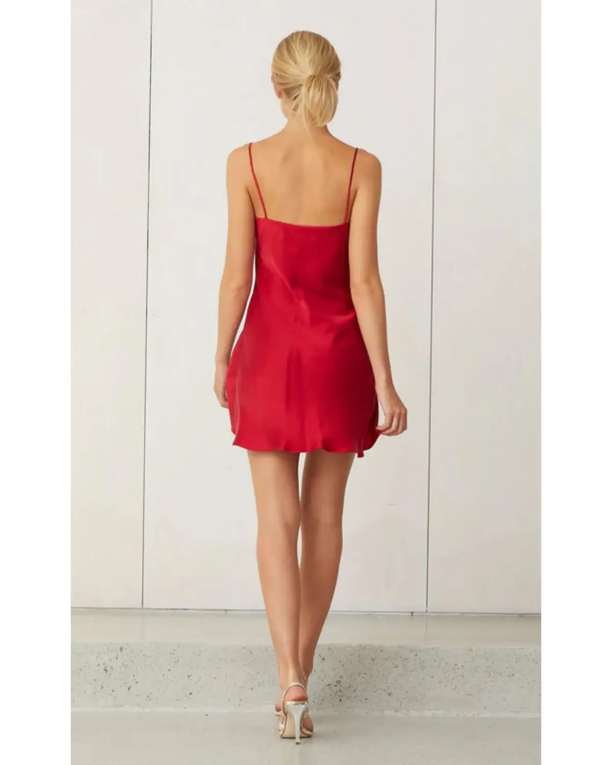 Bec & Bridge Classic Silk Mini Dress Crimson Size AU 8 - Image 2
