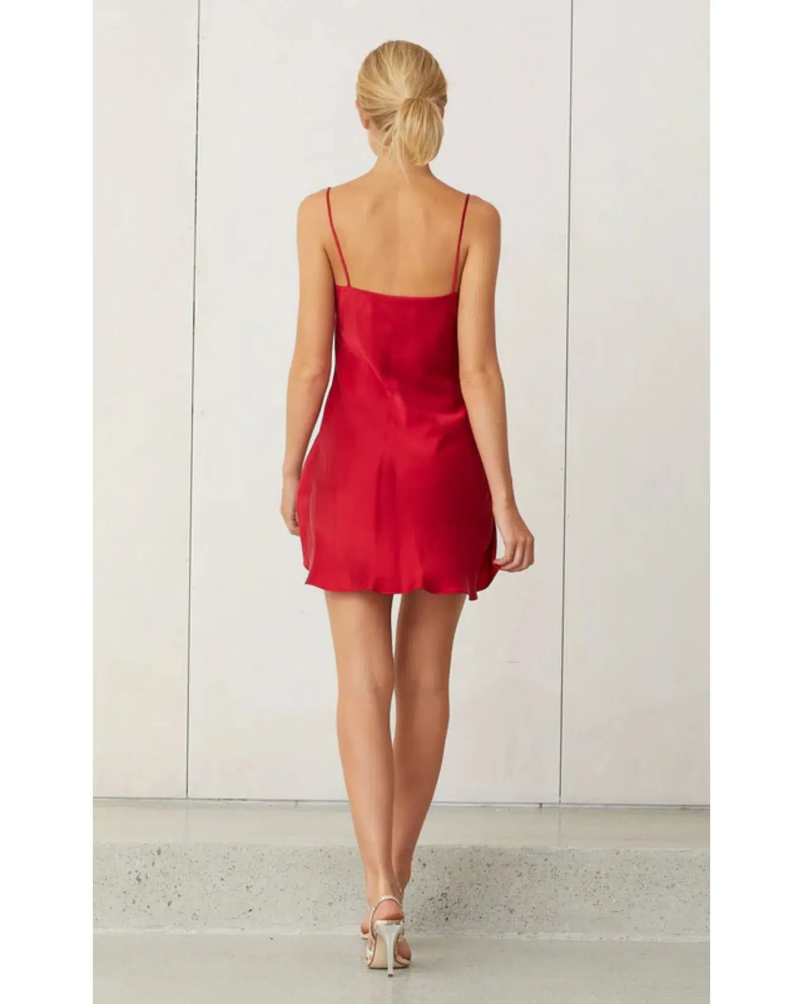 Bec & Bridge Classic Silk Mini Dress Crimson Size AU 8 - Image 2