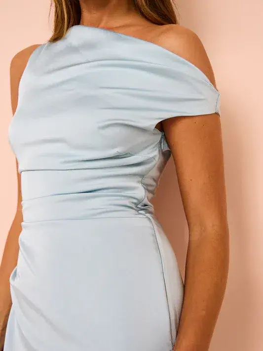 Bec & Bridge Rochelle Asym Midi Dress in Dolphin Blue Size AU 8 - Image 2