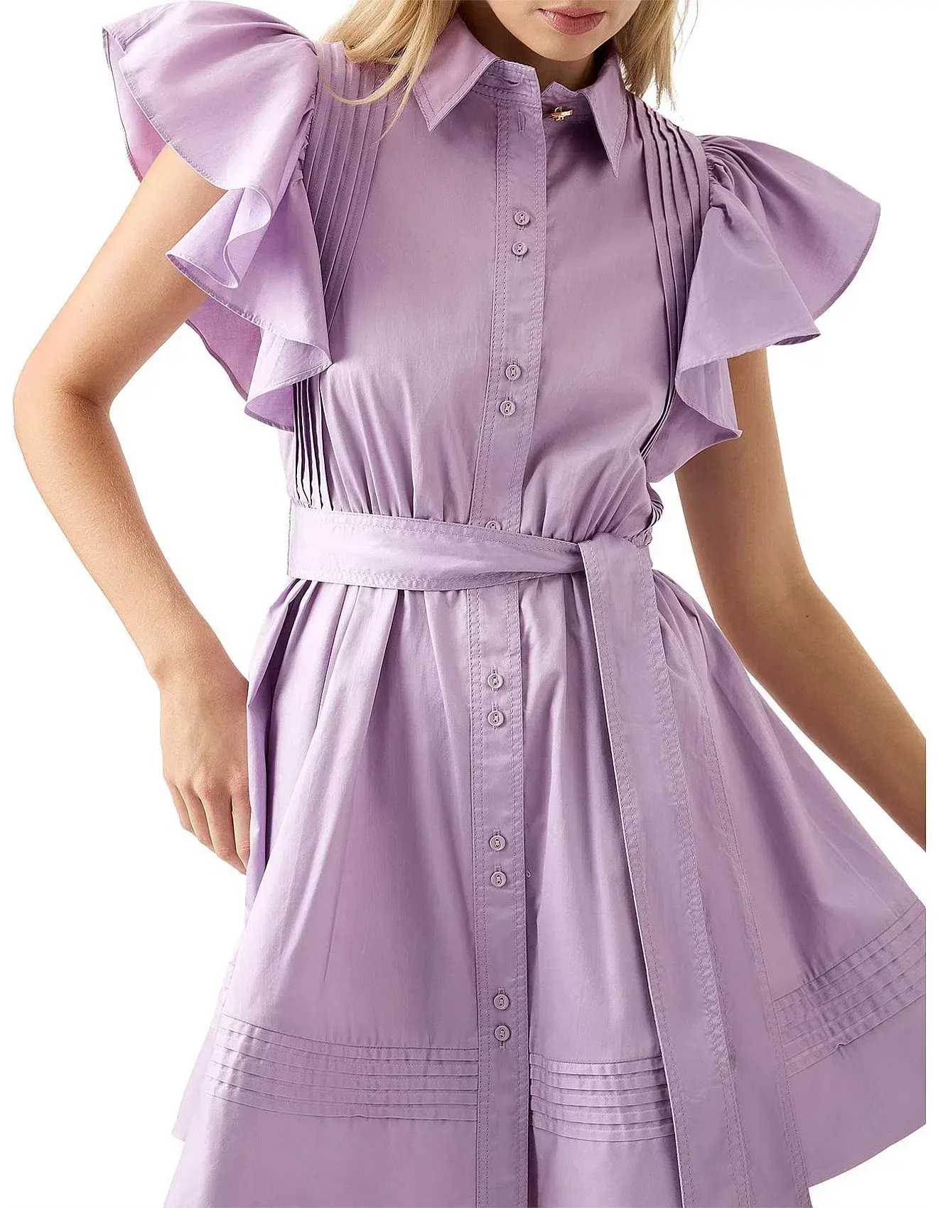 Aje Kindred Frill Mini Dress Lilac Size 12 - Image 4