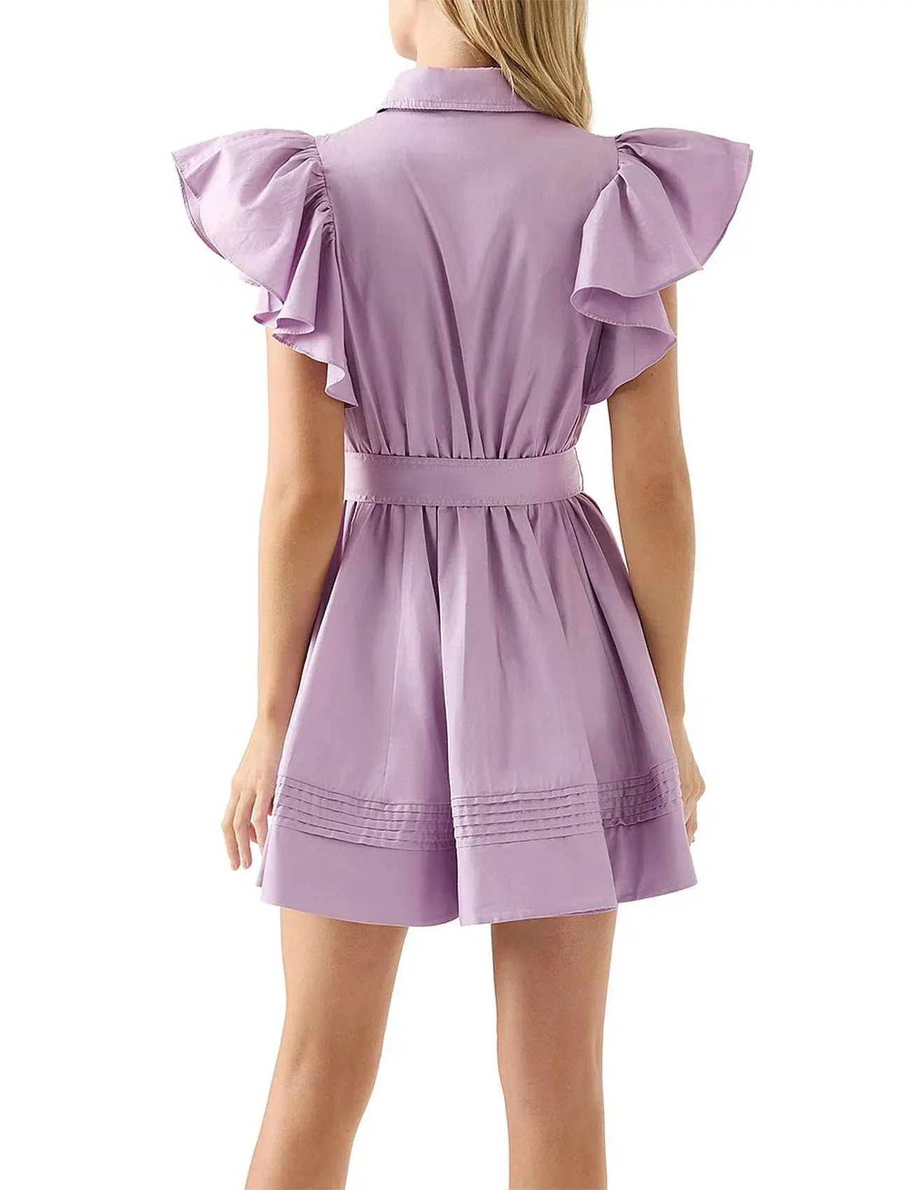 Aje Kindred Frill Mini Dress Lilac Size 12 - Image 3