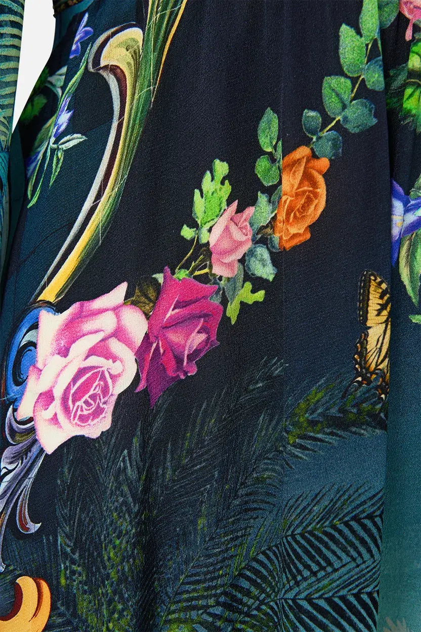 Camilla Basked In Baroque Button Maxi Dress With Shaped Waistband Multi Size 14/L - Image 5