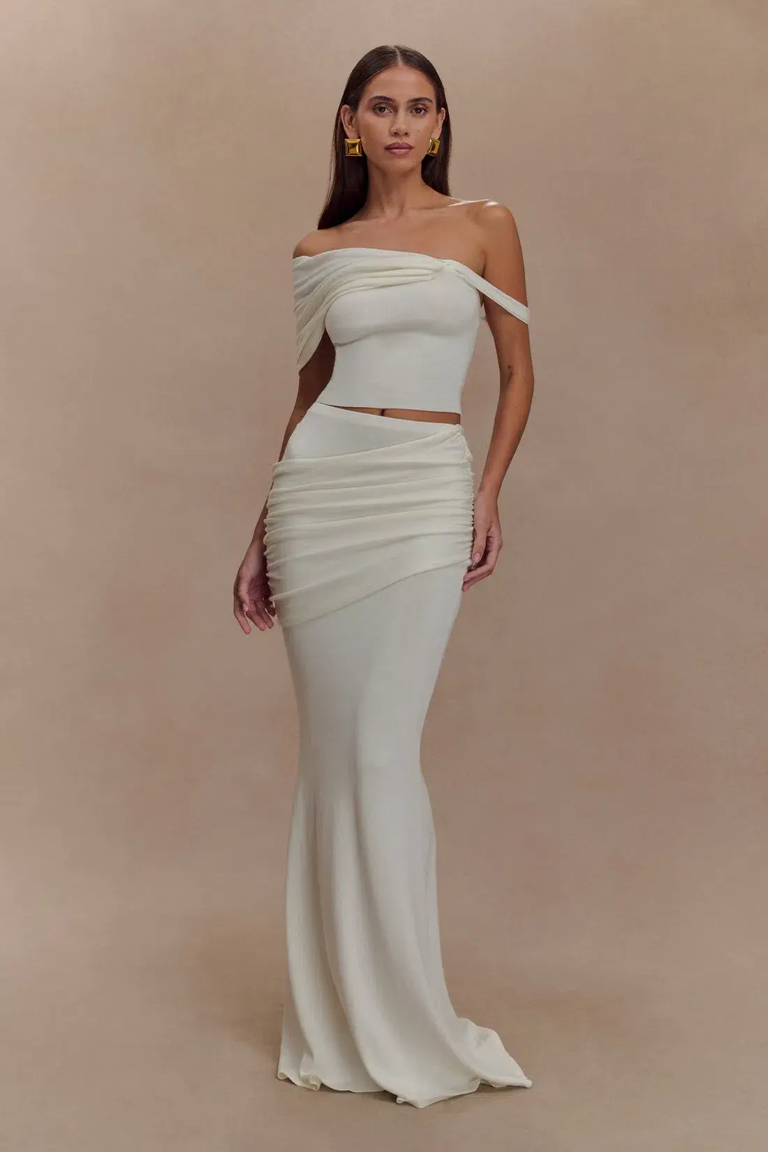 Meshki Irene Top & Skirt Set Ivory Size AU 8 - Image 1