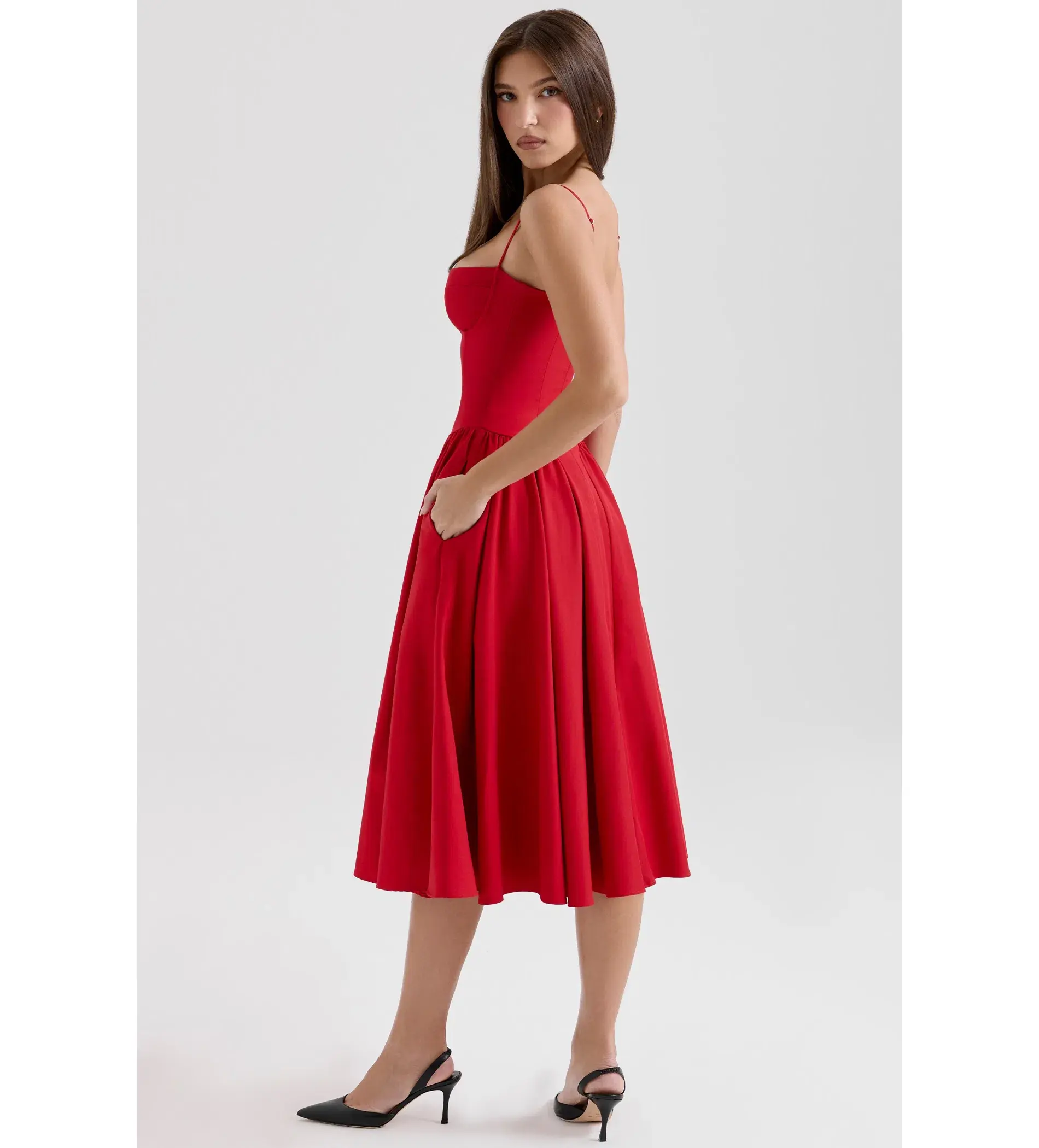 House of CB Samaria Midi Dress Red Size XS / Size 6 - Image 5